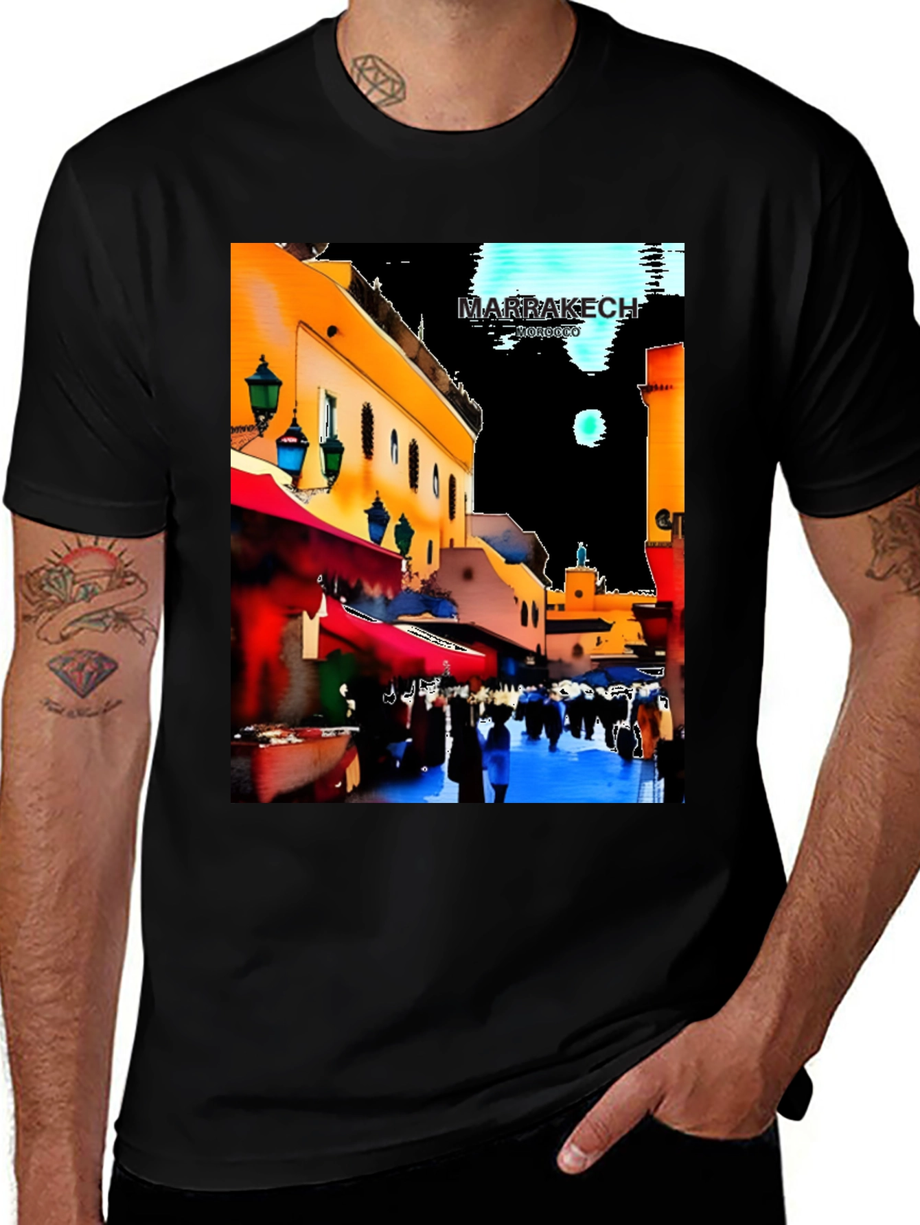 Marrakech Morocco T-Shirt - Cityscape Street Scene