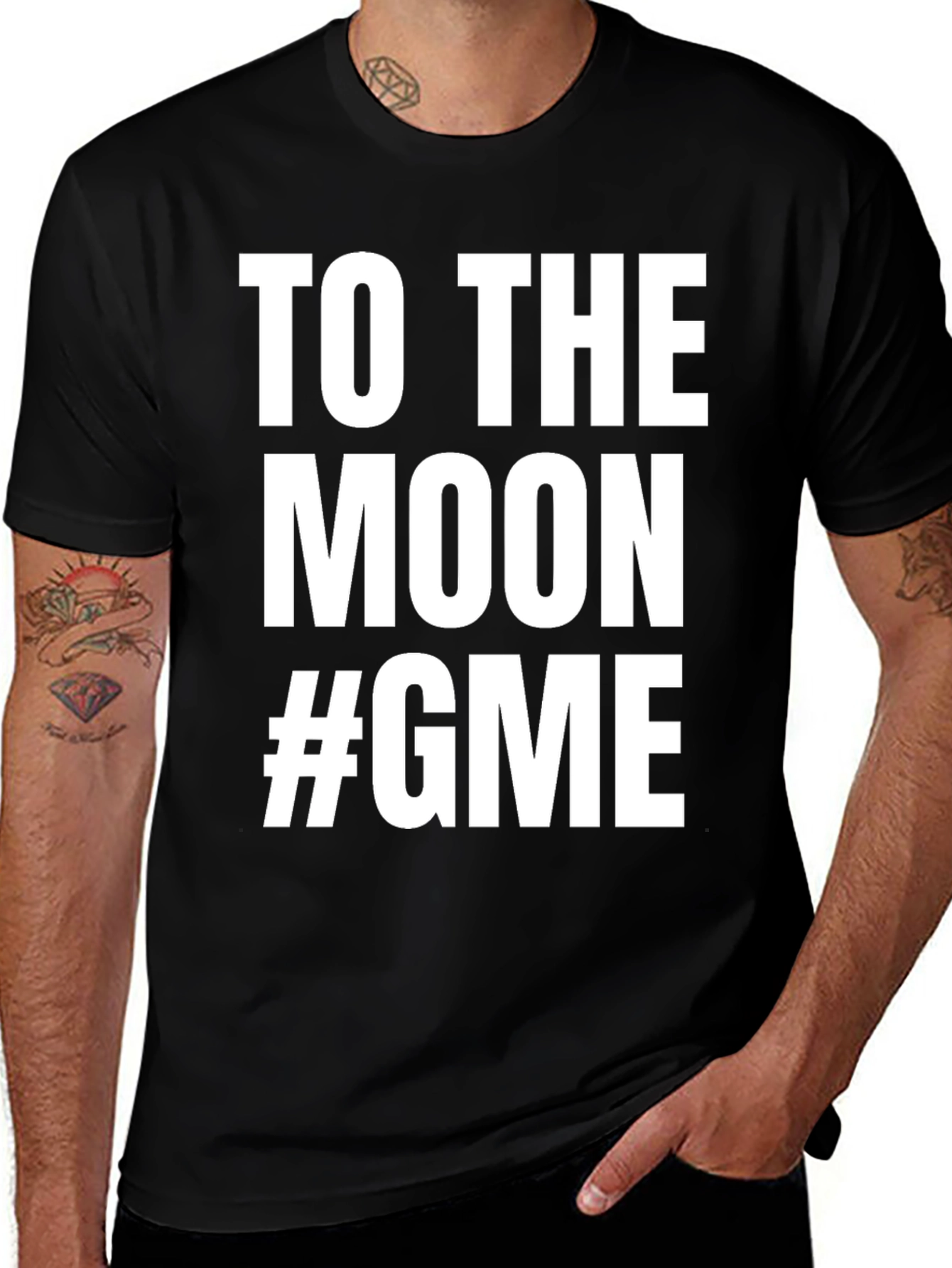Variant 24 of To the Moon #GME Black T-Shirt