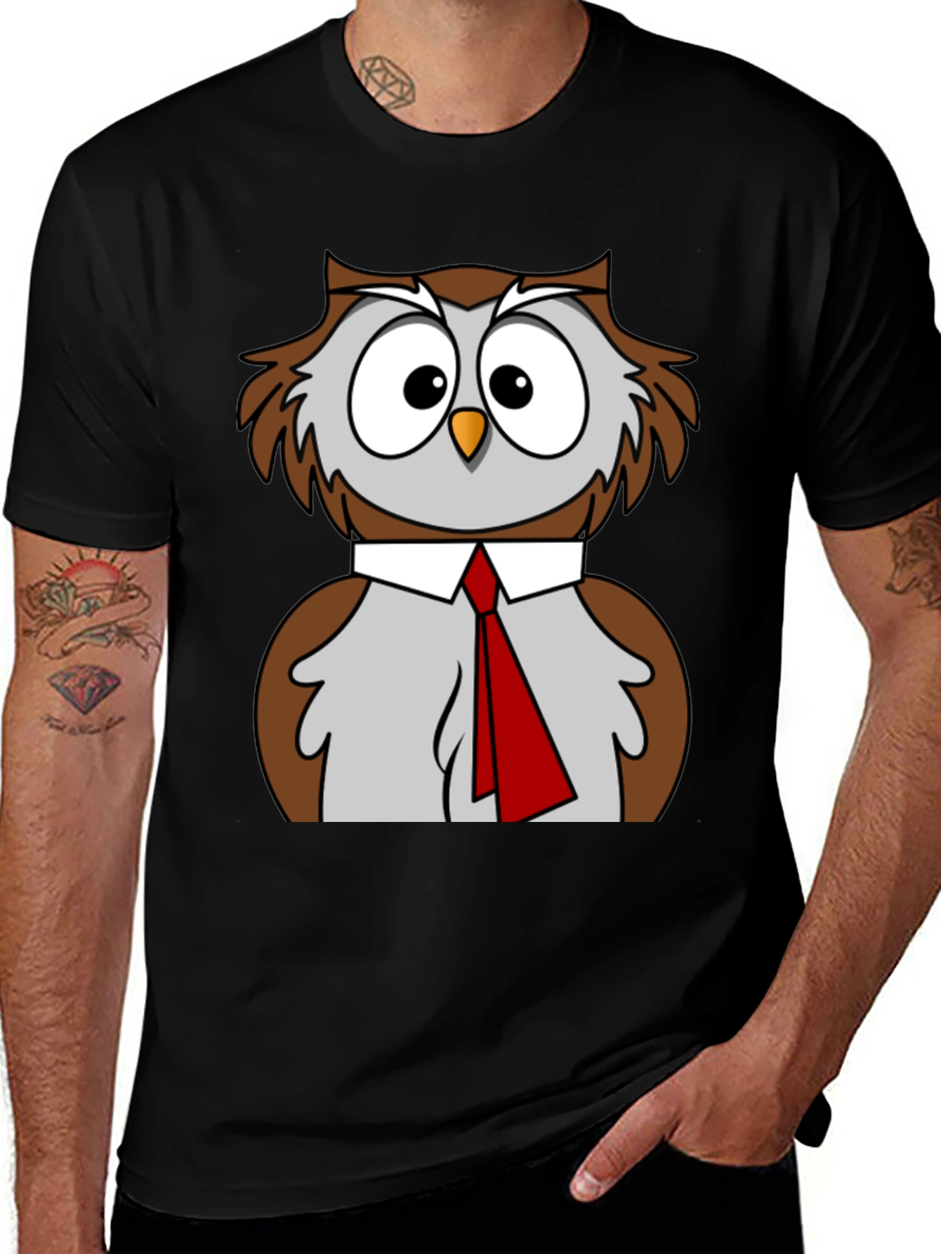 Variant 16 of Owl T-Shirt Funny Bird Business Casual Tee