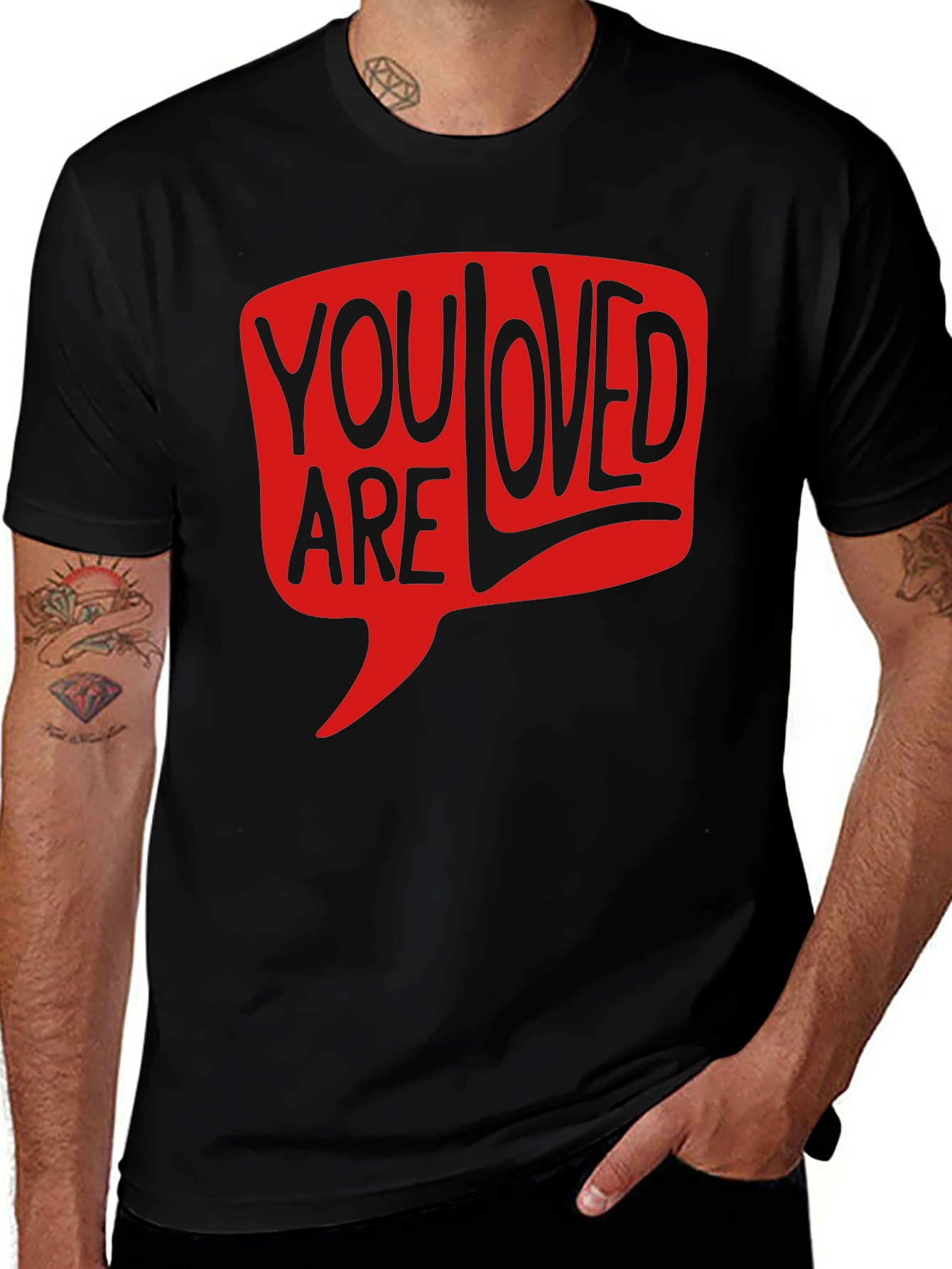 Variant 21 of You Are Loved Graphic Black T-Shirt
