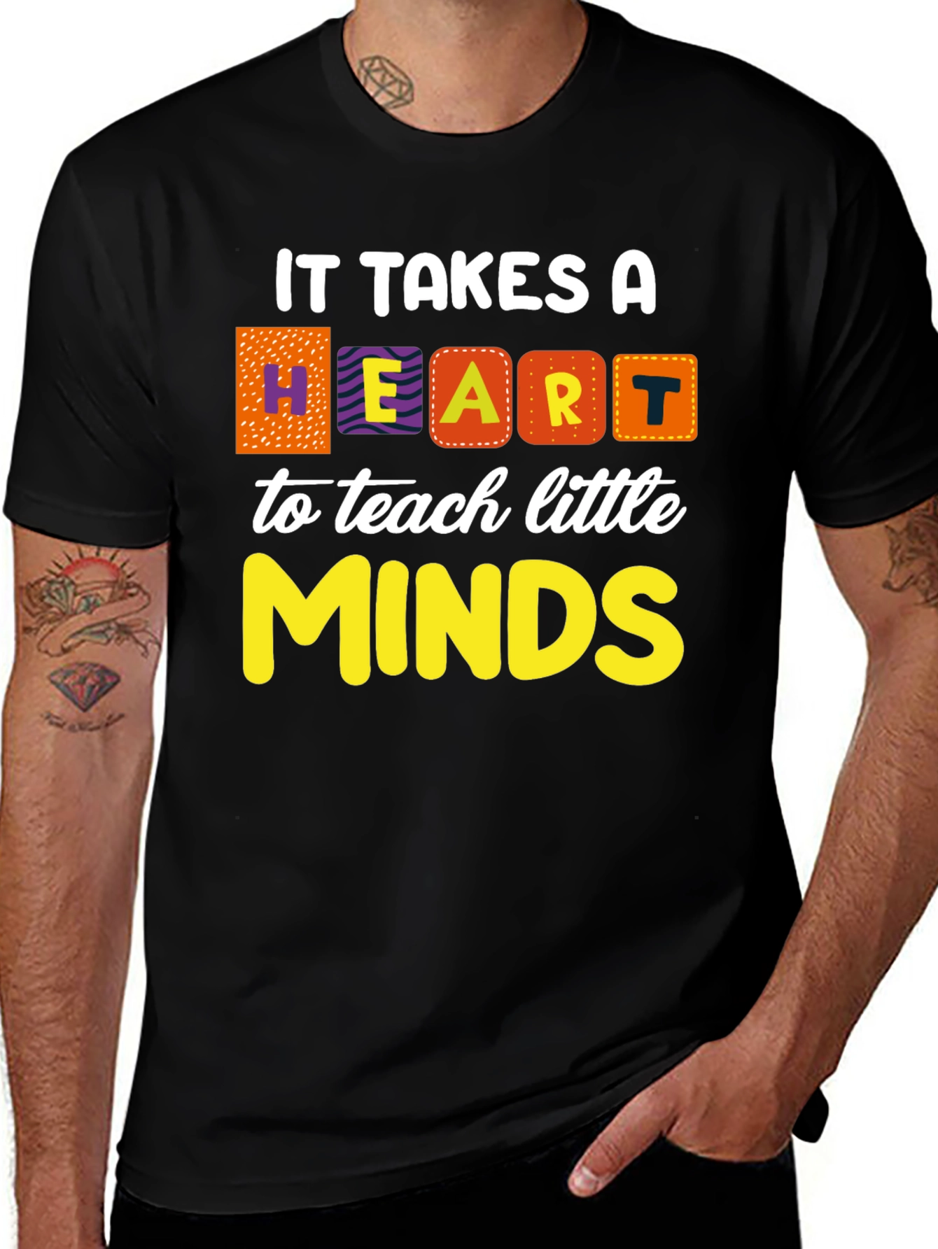 Variant 14 of Heart to Teach Minds Teacher T-Shirt
