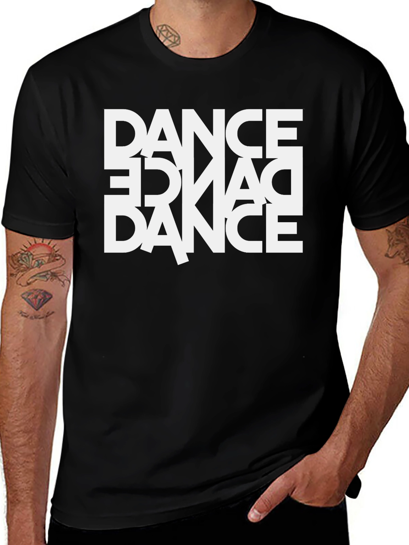 Dance Graphic Tee - Black Casual T-Shirt