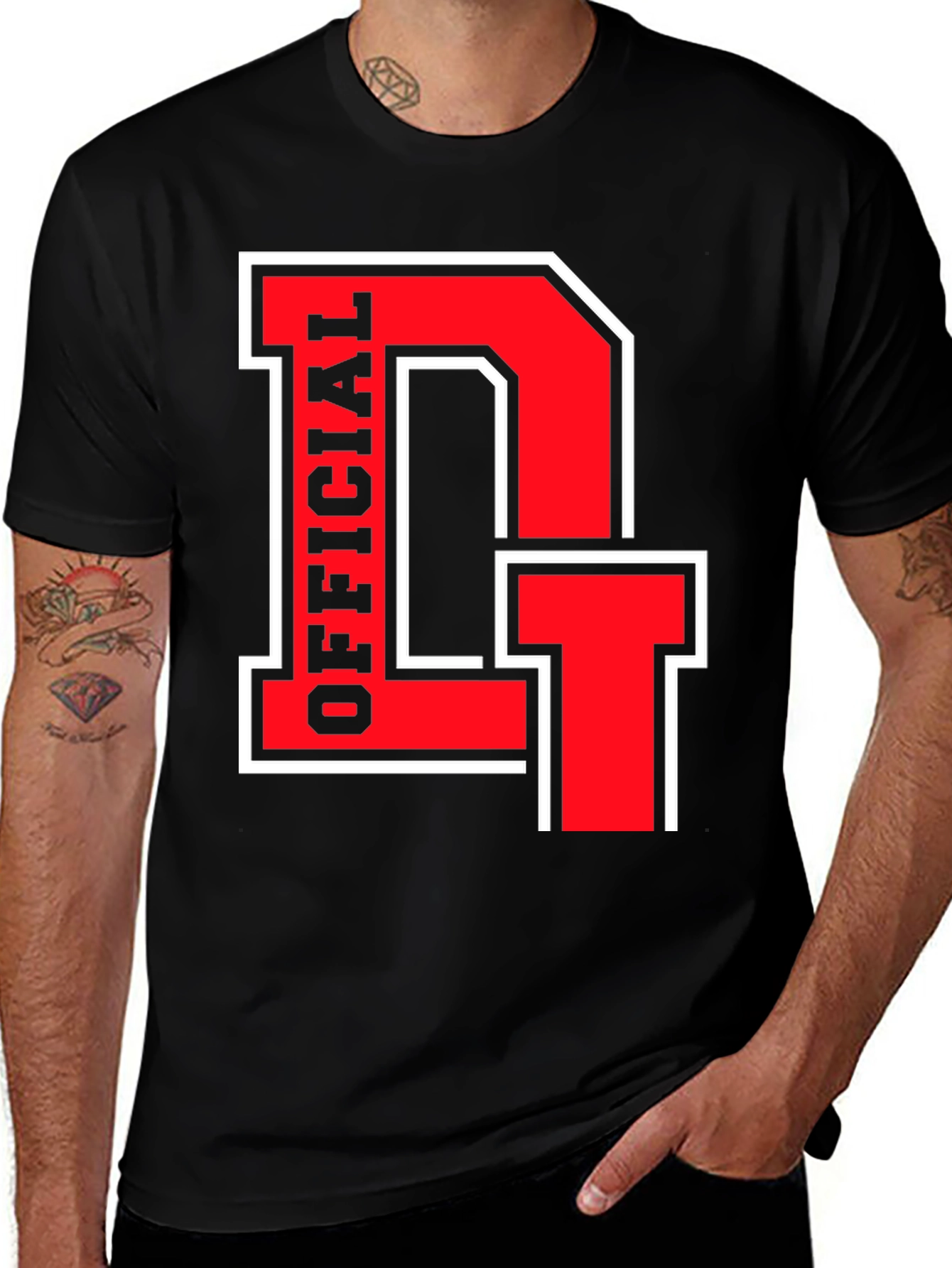 Official DT Black T-Shirt - Bold Red Design