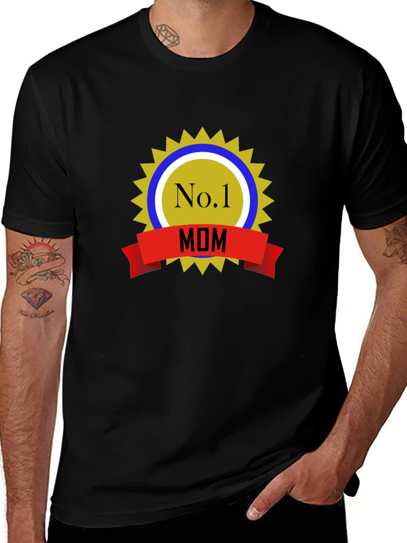 No.1 Mom T-Shirt - Black Cotton Blend