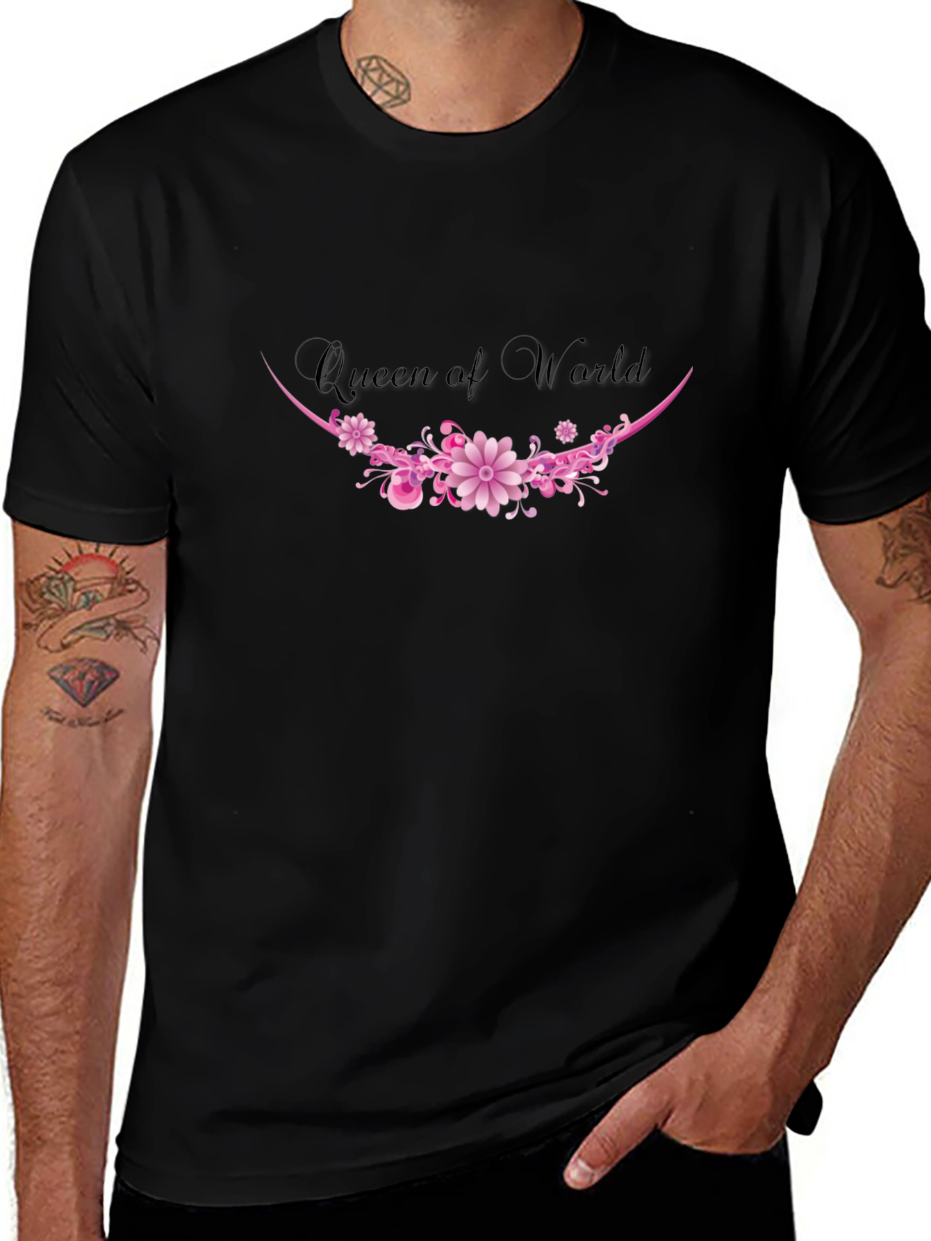 Queen of World Floral Graphic T-Shirt