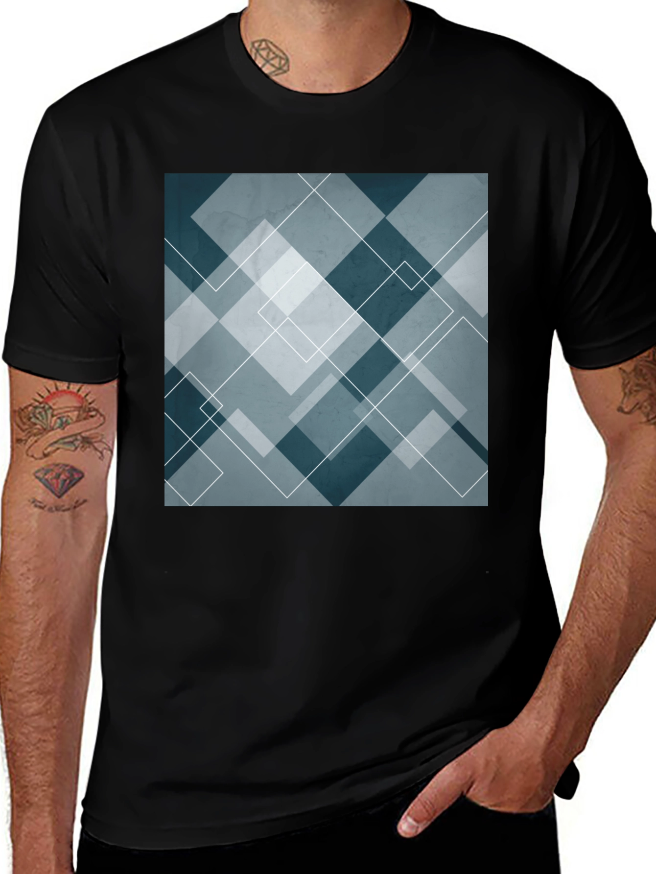 Variant 7 of Geometric Pattern Tee - Modern Style
