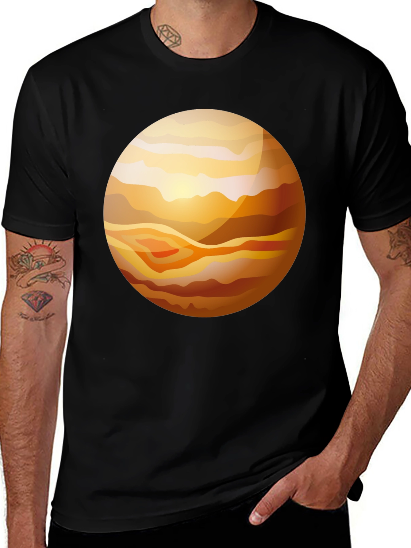 Variant 15 of Planet Graphic T-Shirt - Stylish Black Tee