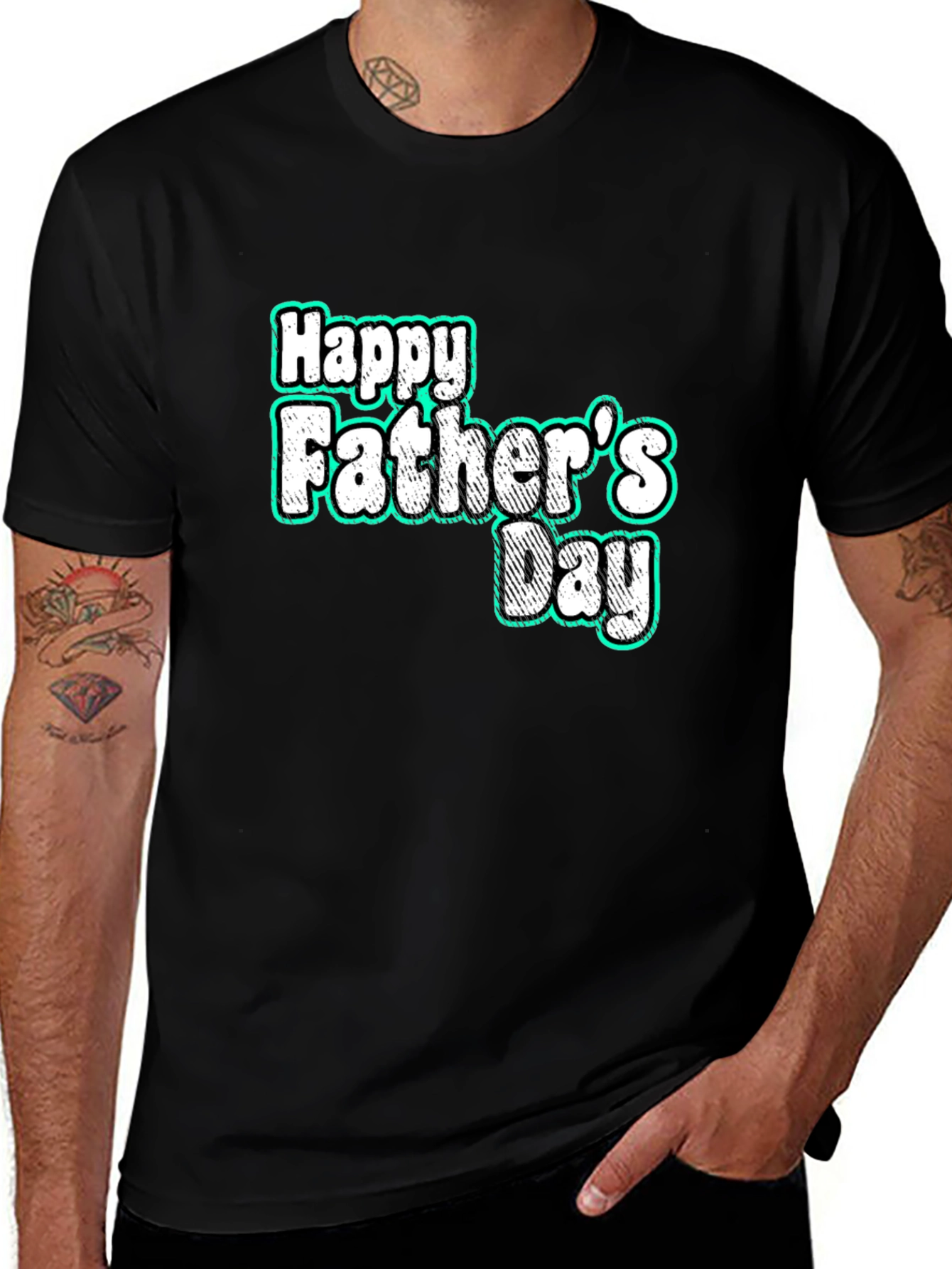 Black Happy Father's Day Black T-Shirt main image