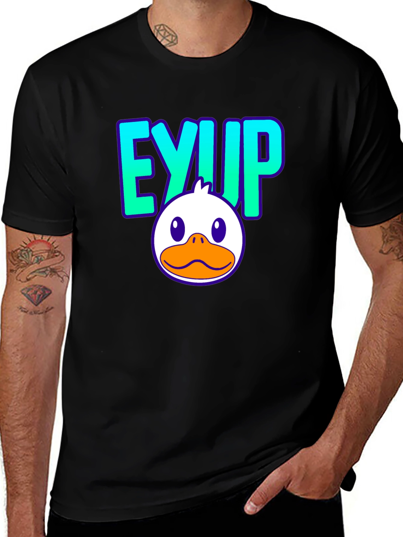 Variant 22 of Eyup Duck Graphic Print Black T-Shirt