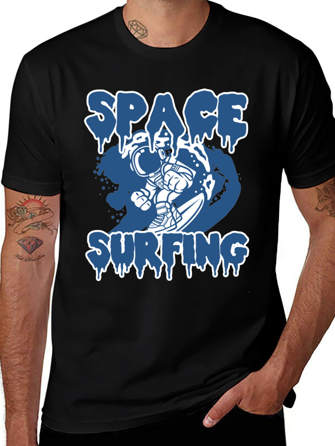 Variant 25 of Space Surfing Graphic Tee - Astronaut T-Shirt