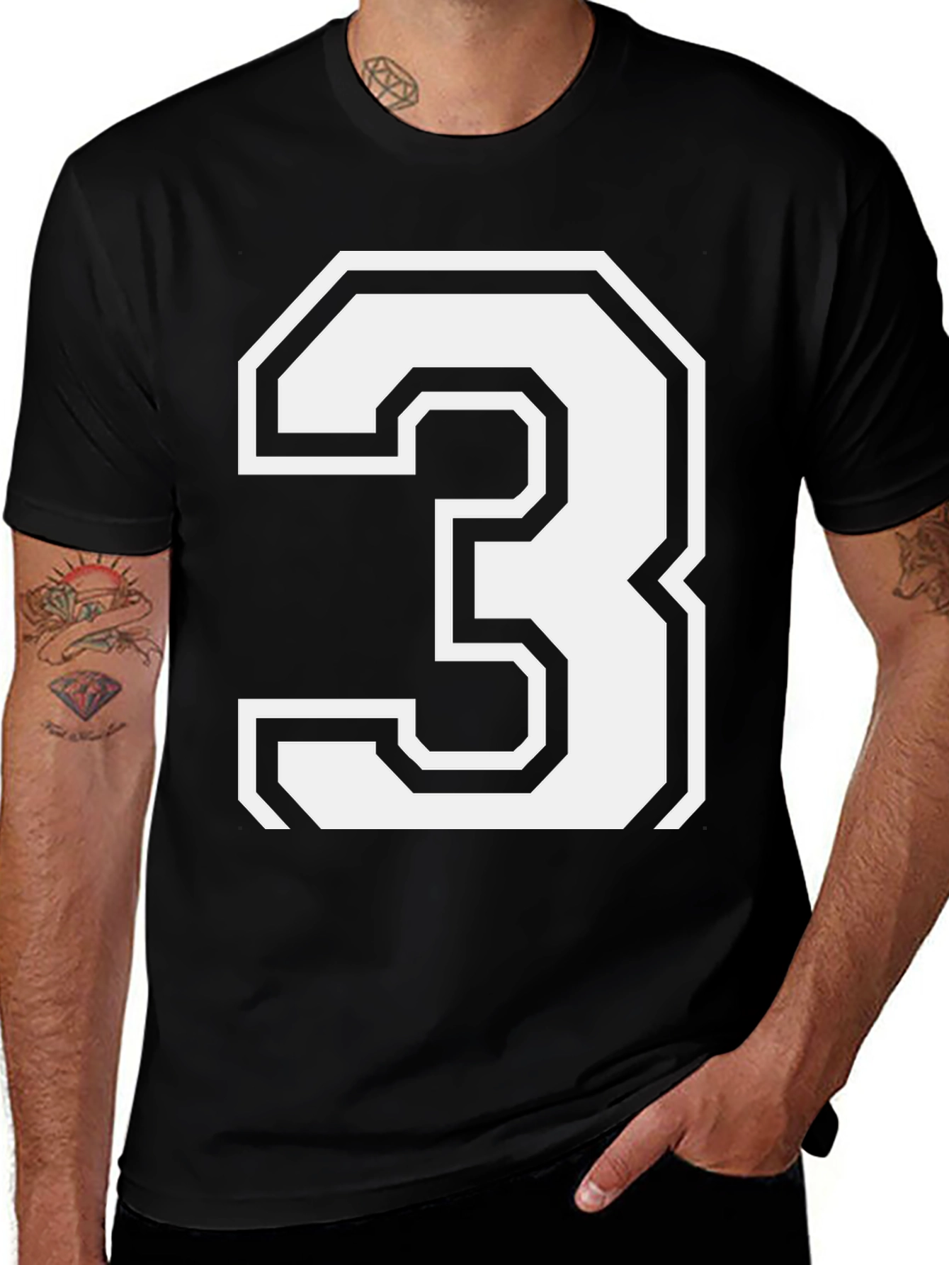 Varsity Number 3 T-Shirt - Classic Sport Style