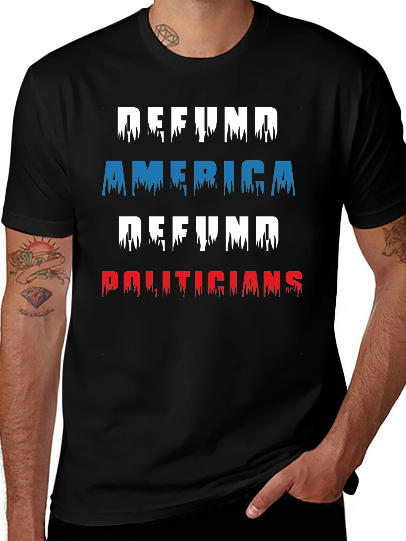 Variant 2 of Defund America Politicians Graphic Tee
