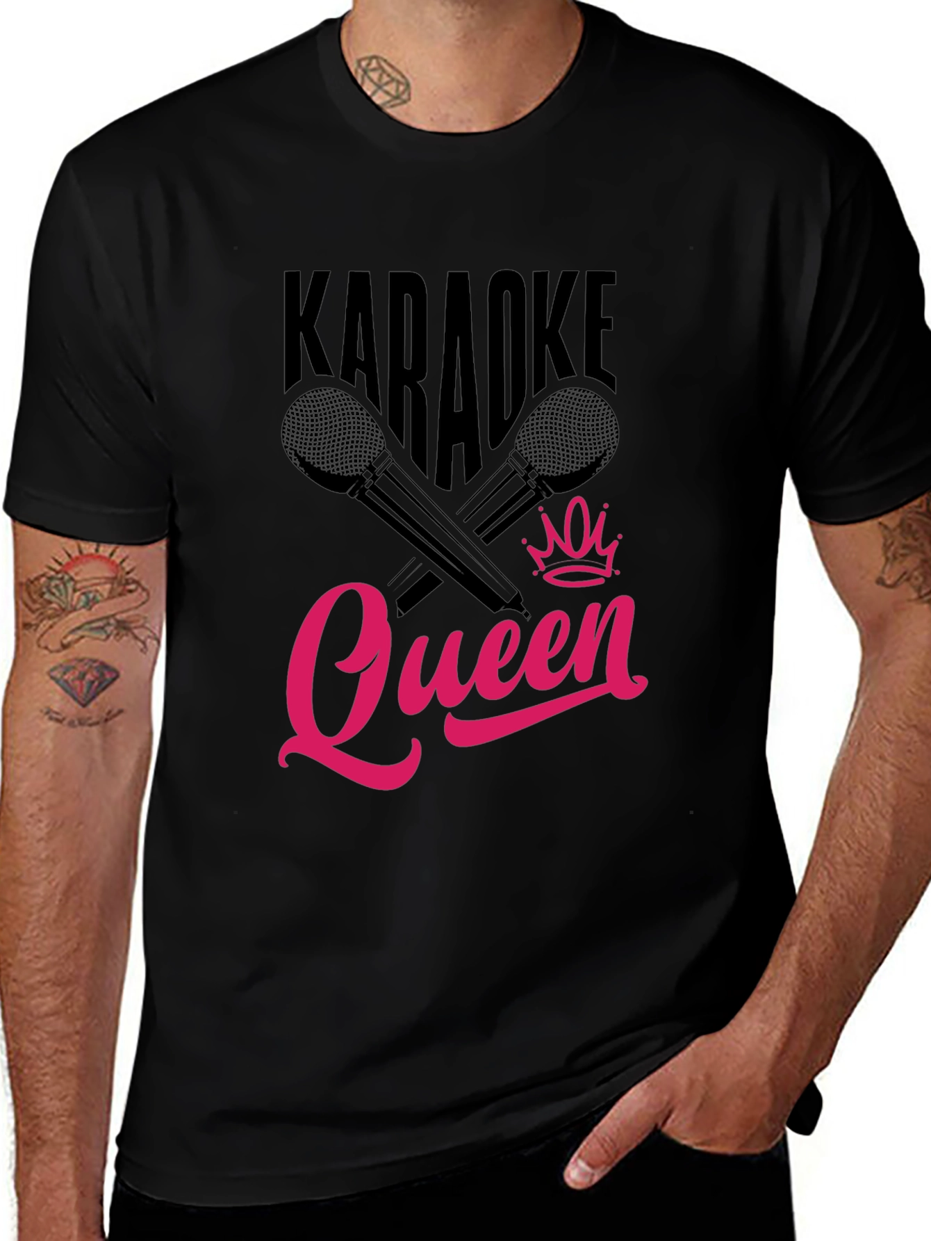 Variant 4 of Karaoke Queen Graphic Tee - Black T-Shirt