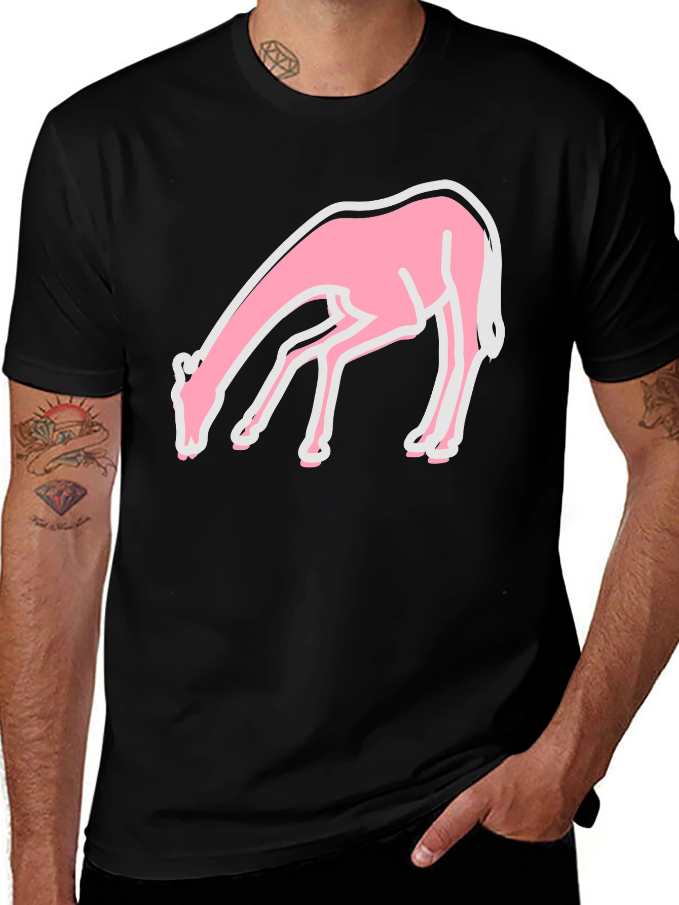 Variant 15 of Giraffe Graphic Tee - Black