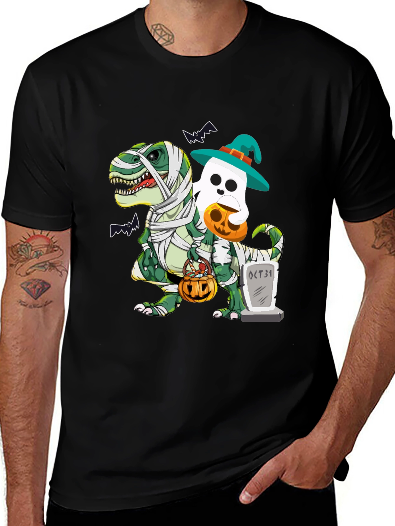 Halloween Dinosaur Ghost Mummy T-Shirt