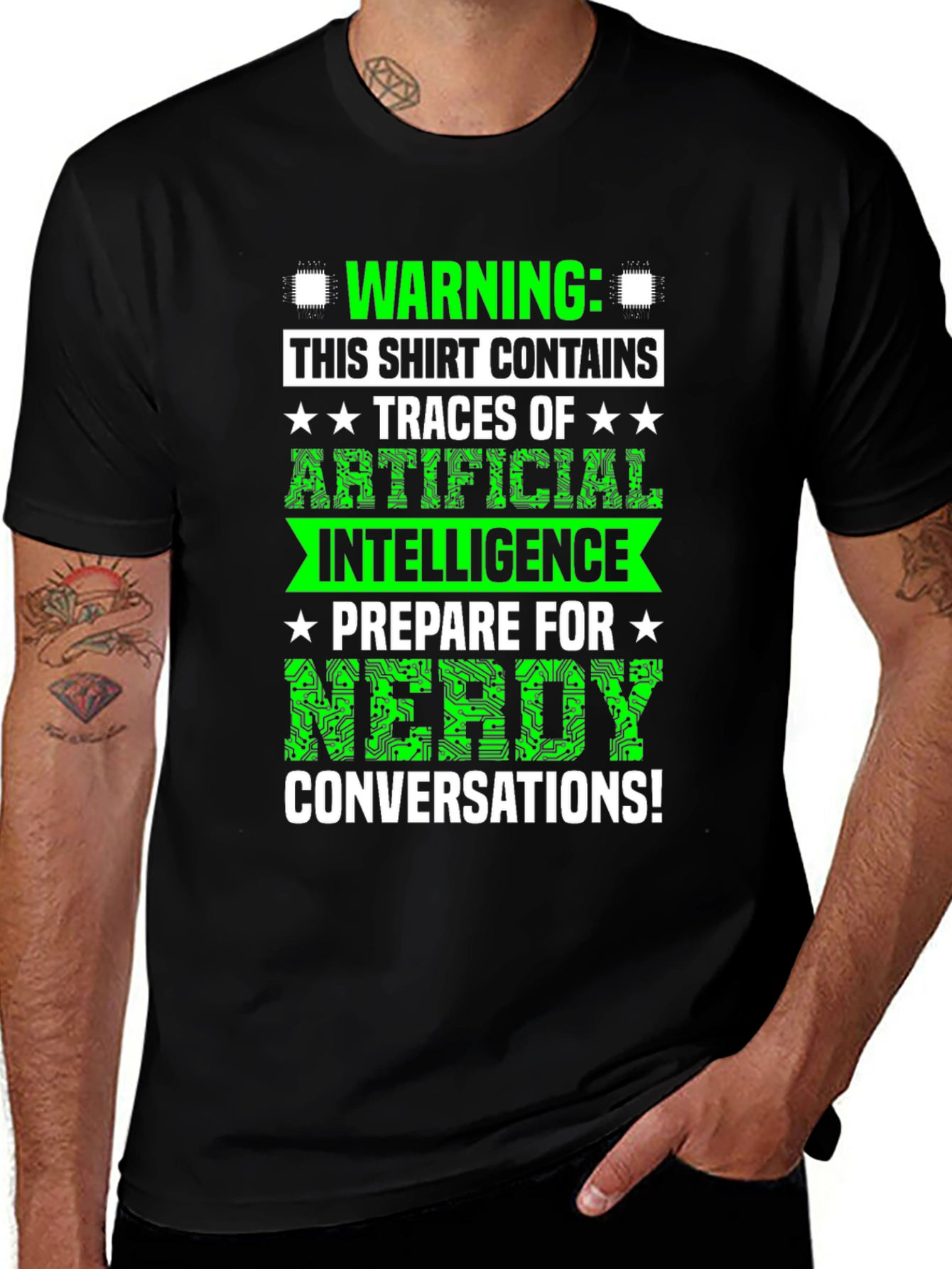 Variant 12 of Warning: Artificial Intelligence Nerdy Conversations T-Shirt