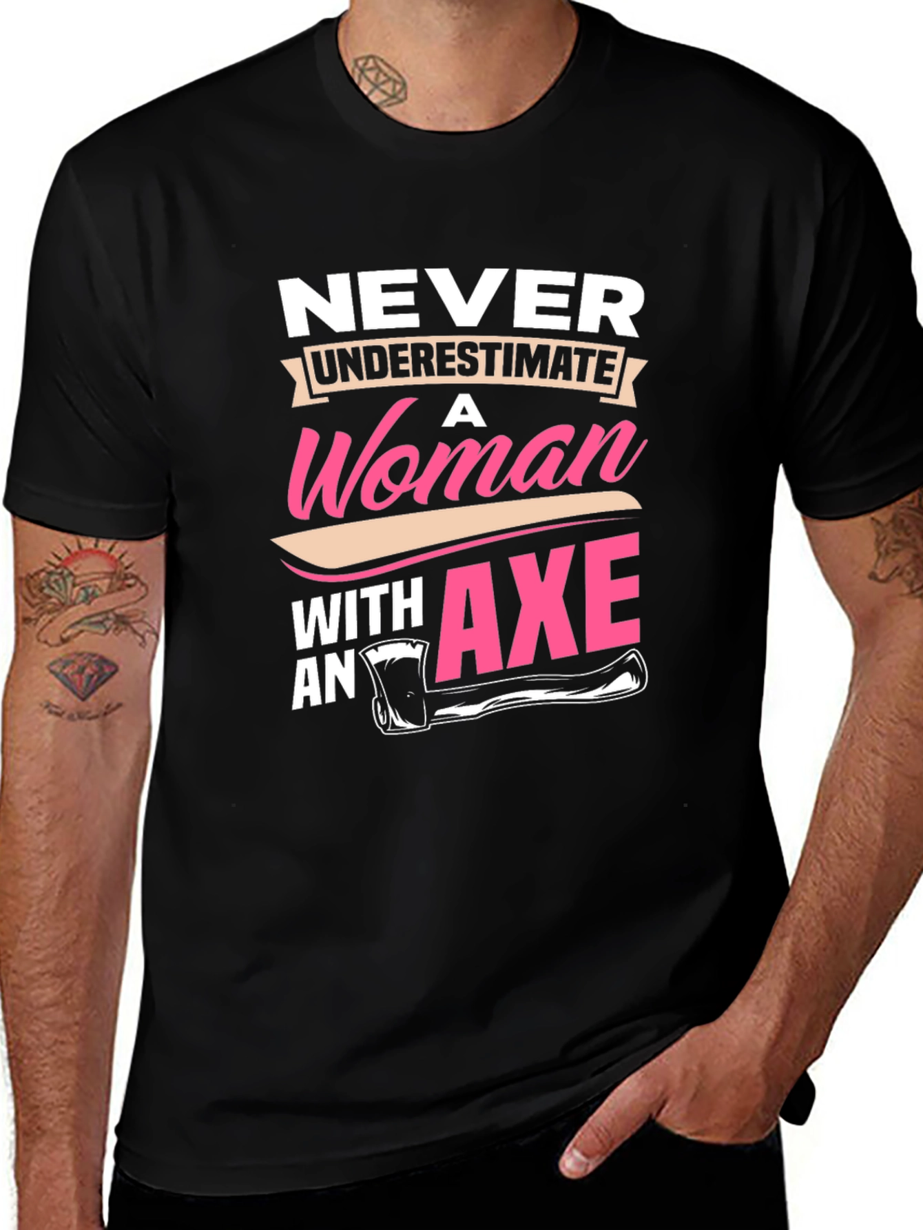 Variant 2 of Never Underestimate A Woman With An Axe Graphic T-Shirt