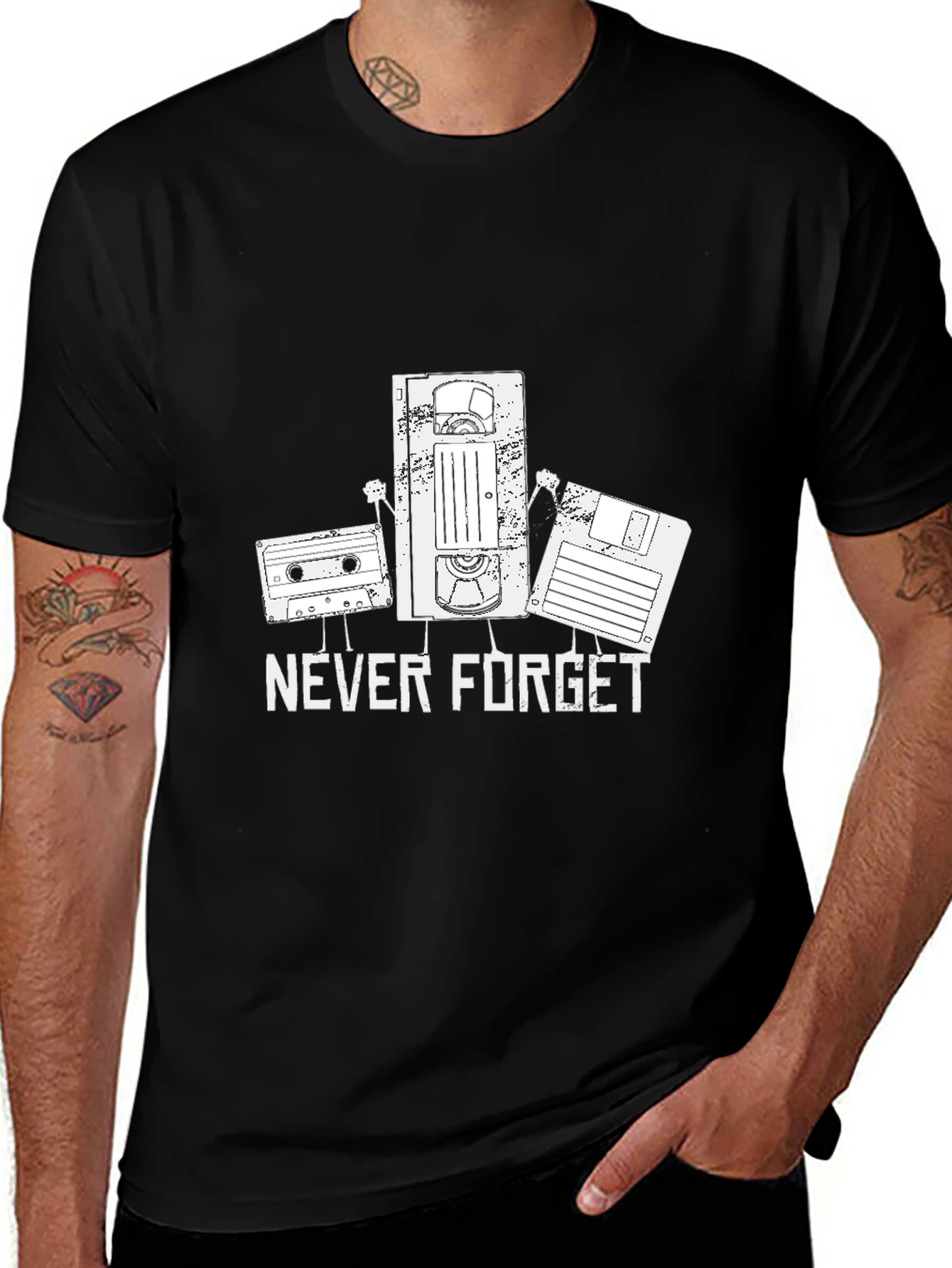 Variant 17 of Retro Tech "Never Forget" Graphic T-Shirt