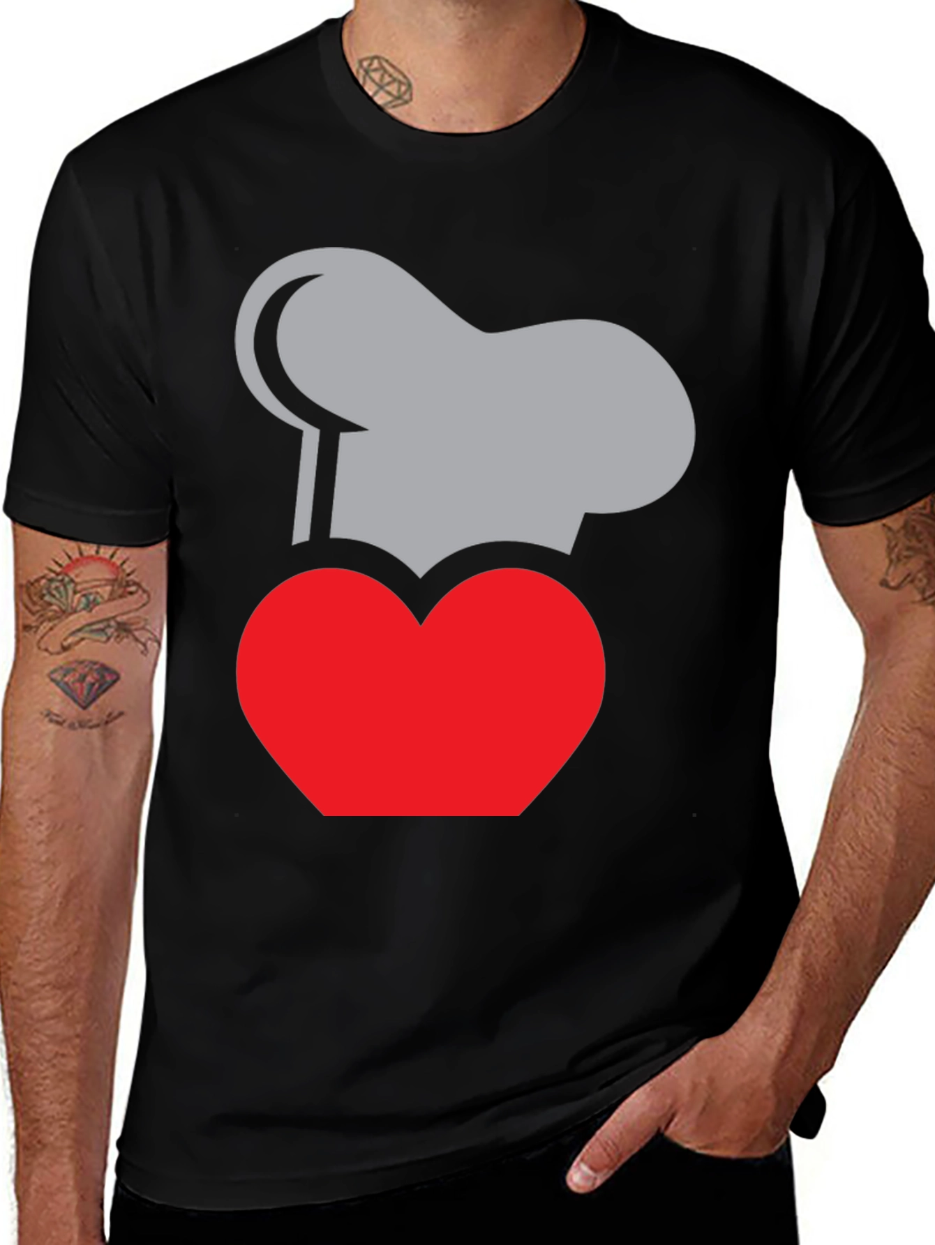Variant 24 of Chef Hat Heart Graphic T-Shirt - Stylish & Comfortable