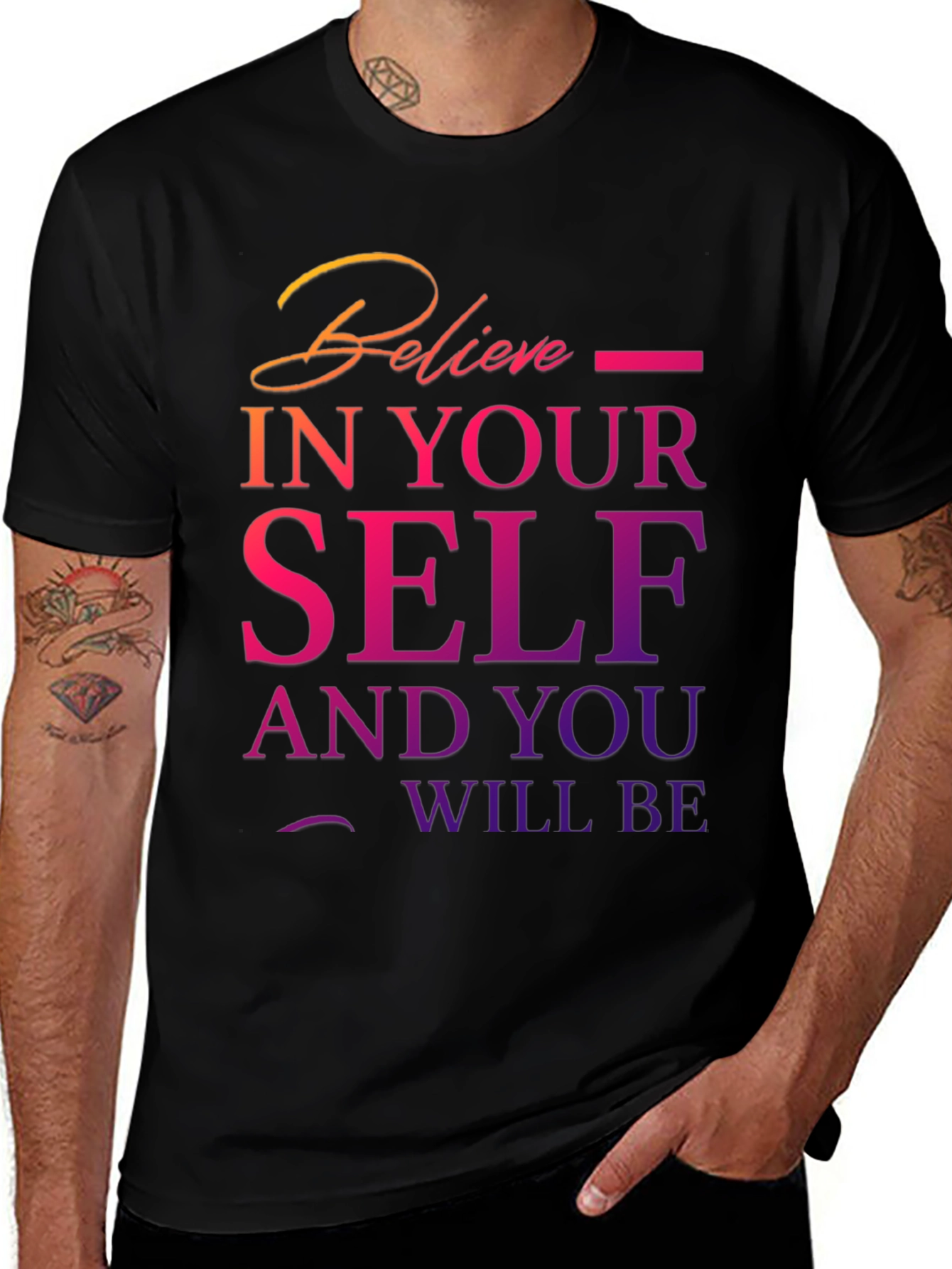 Variant 26 of Believe In Yourself T-Shirt Motivational Design