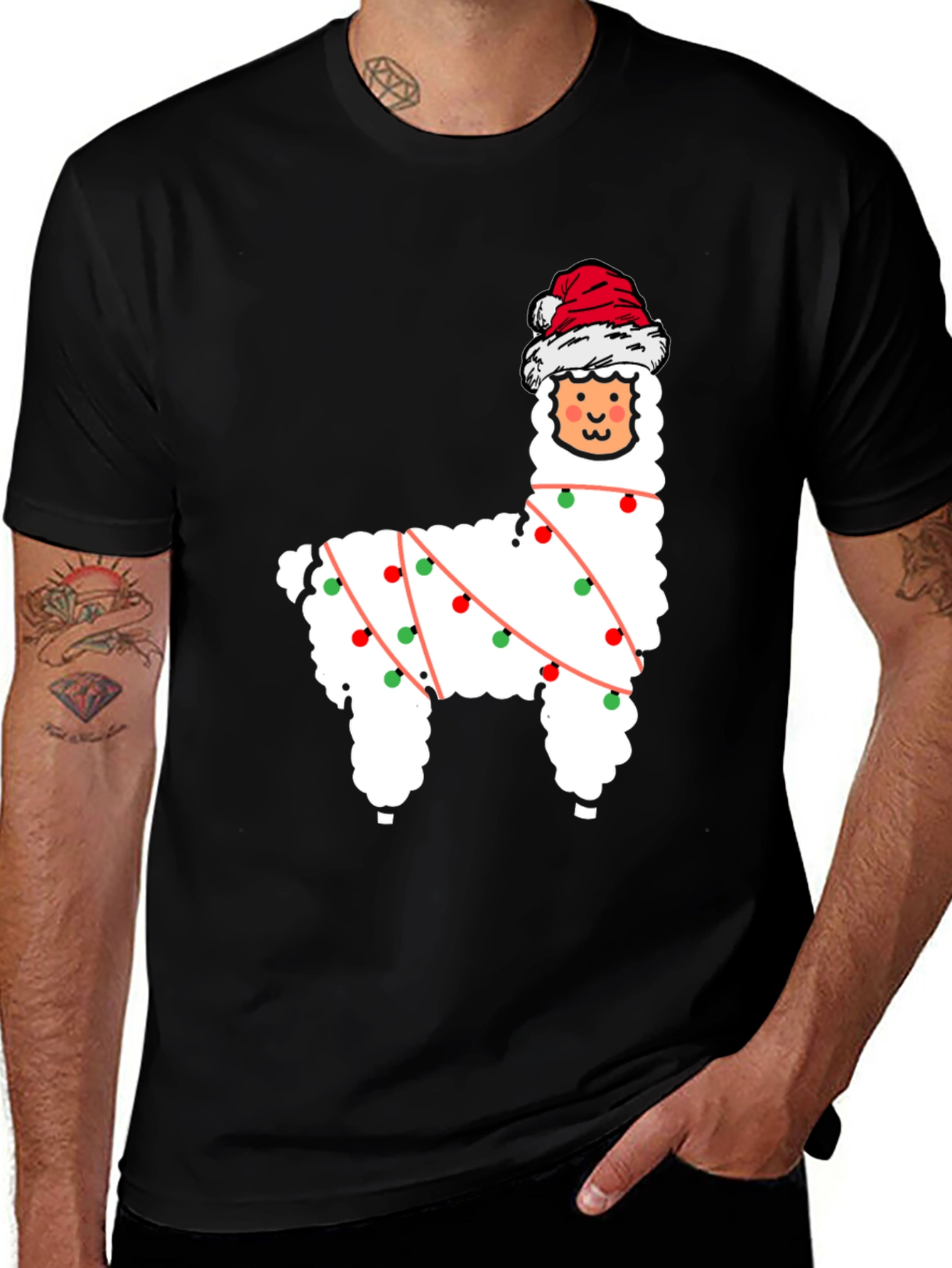 Variant 29 of Festive Llama Christmas T-Shirt