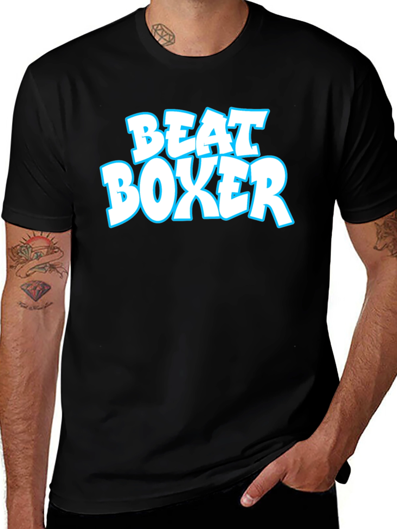 Variant 23 of Beat Boxer Graphic T-Shirt - Classic Black Tee