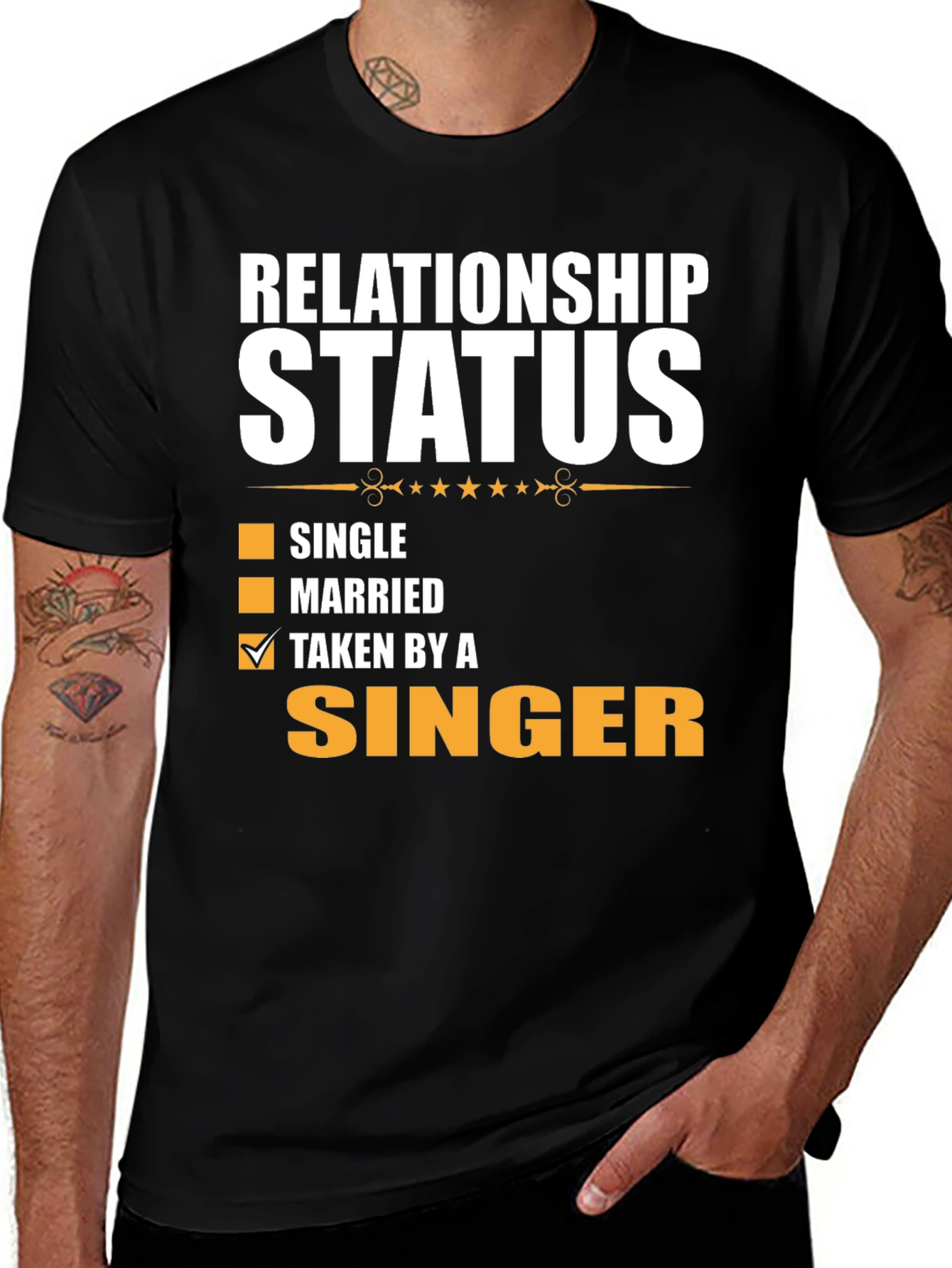 Variant 2 of Relationship Status Taken by a Singer Graphic Tee