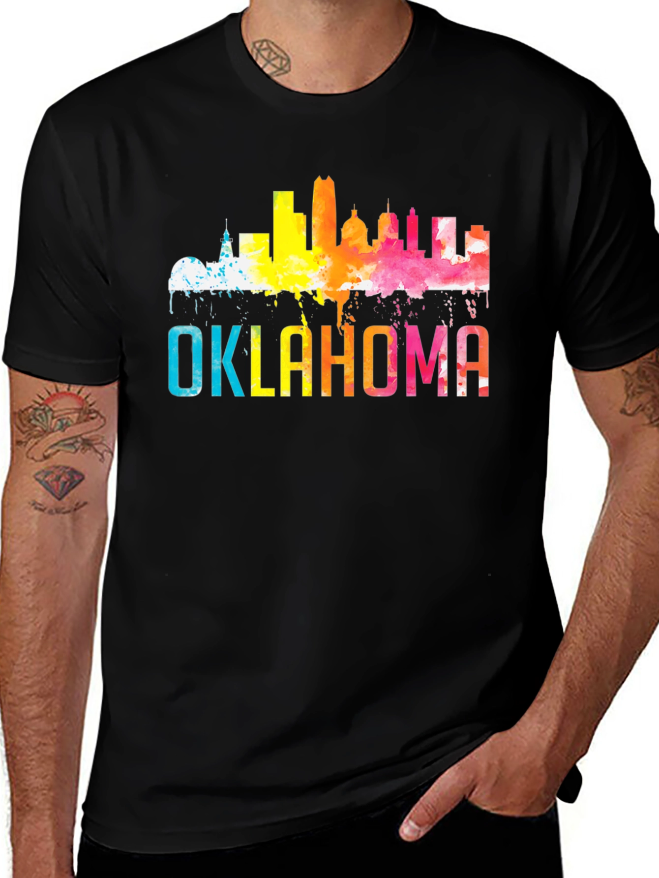 Variant 7 of Oklahoma Skyline T-Shirt Colorful State Pride Tee