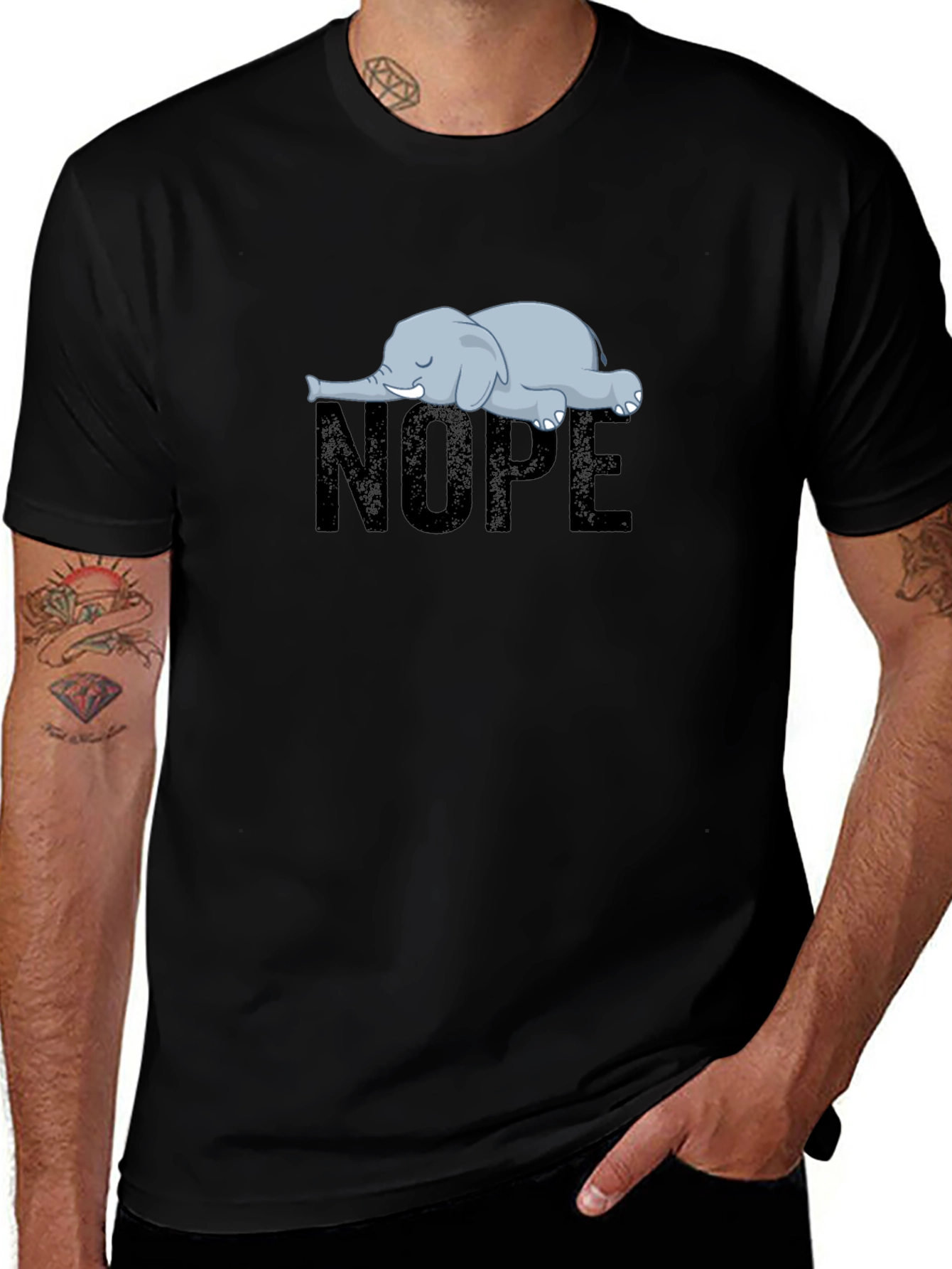 Variant 17 of Nope Elephant Graphic T-Shirt - Unisex Relaxed Fit
