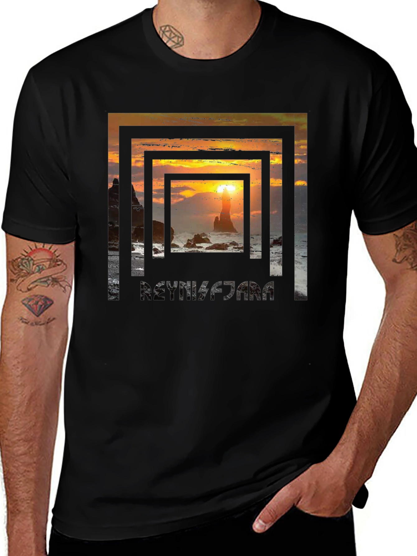 Variant 24 of Sunset Beach Framed Graphic Tee