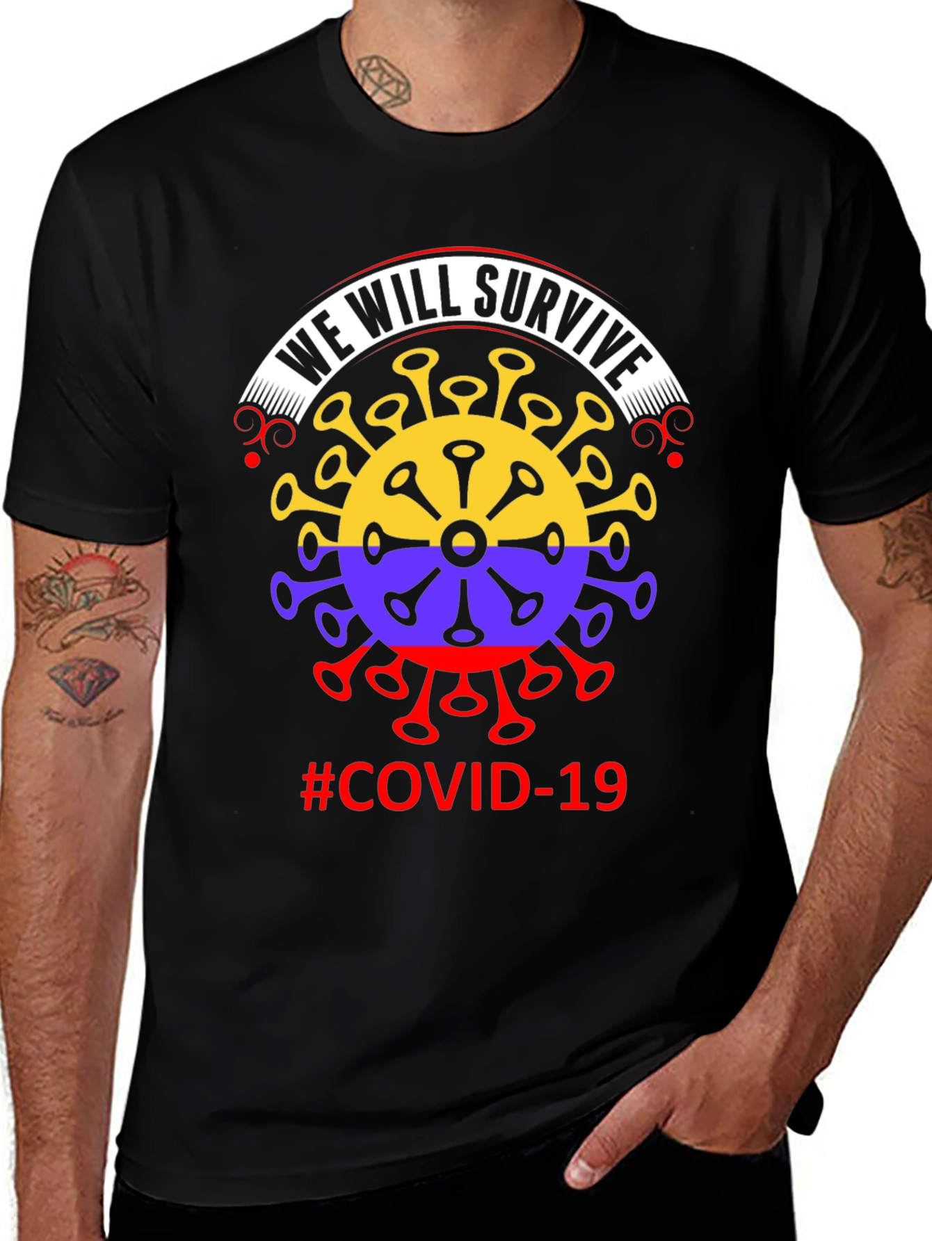 Variant 30 of We Will Survive COVID-19 T-Shirt