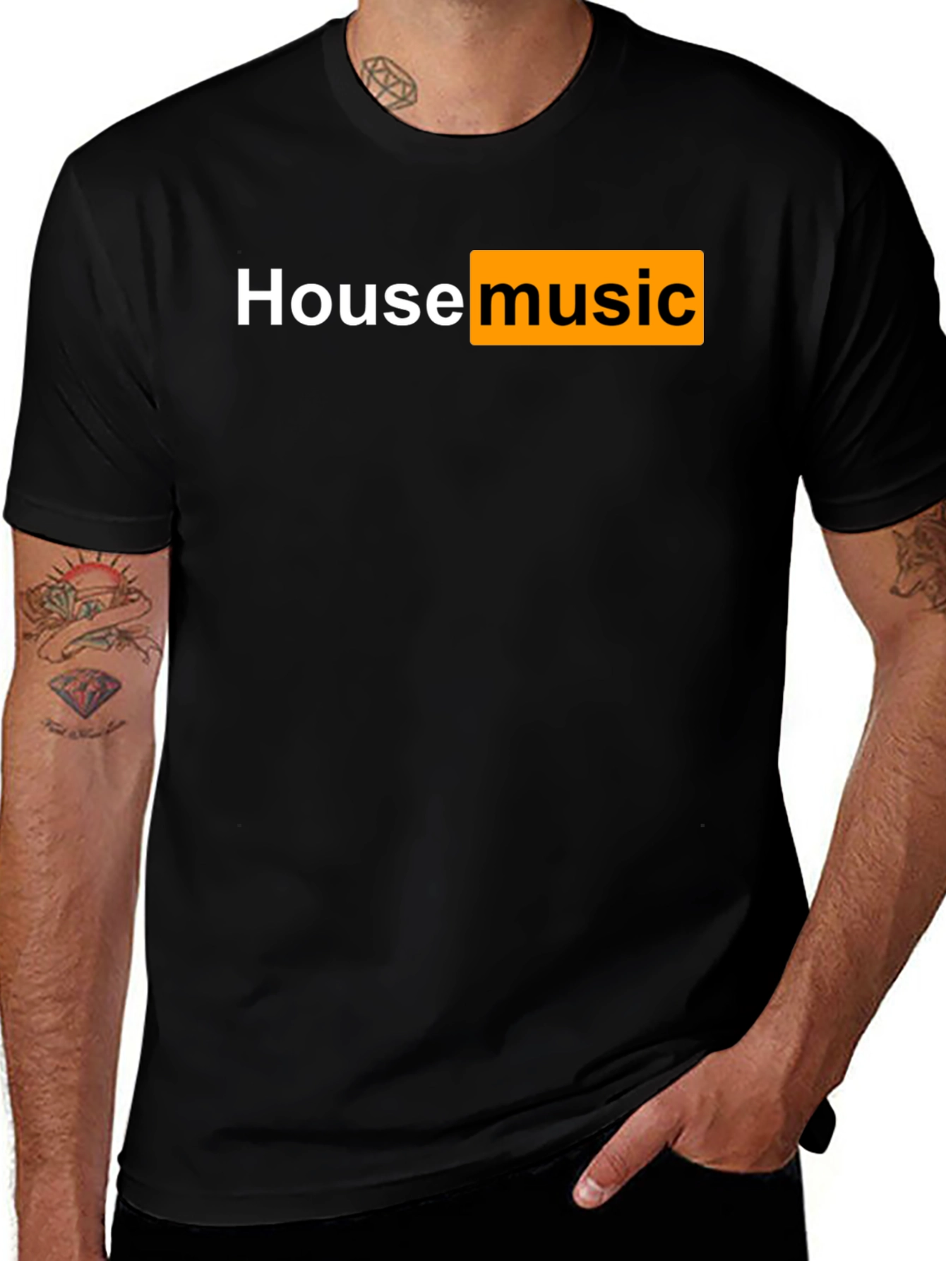 Variant 5 of House Music T-Shirt - Black Cotton Tee