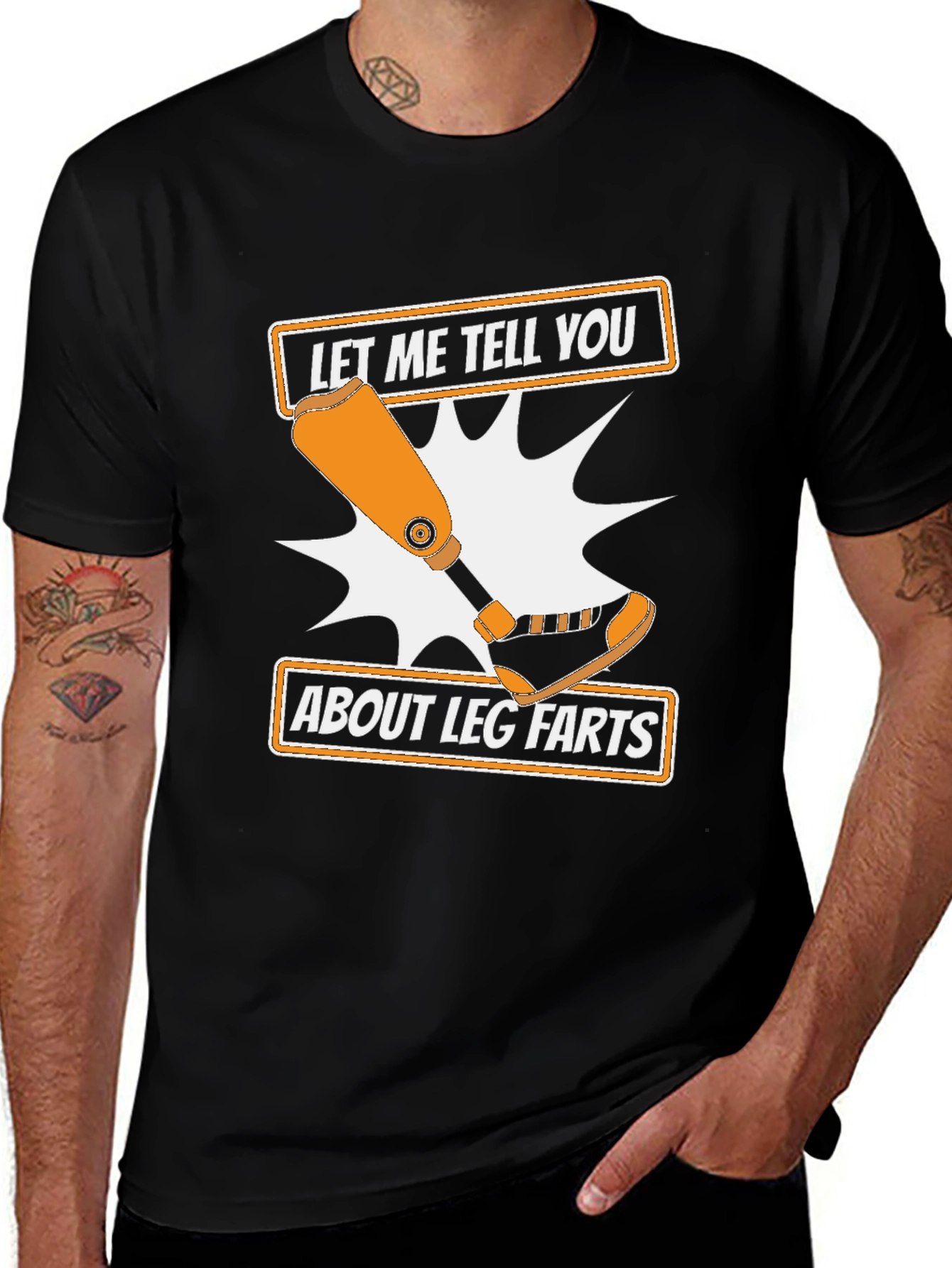 Variant 4 of Funny Leg Farts T-Shirt - Prosthetic Limb Humor