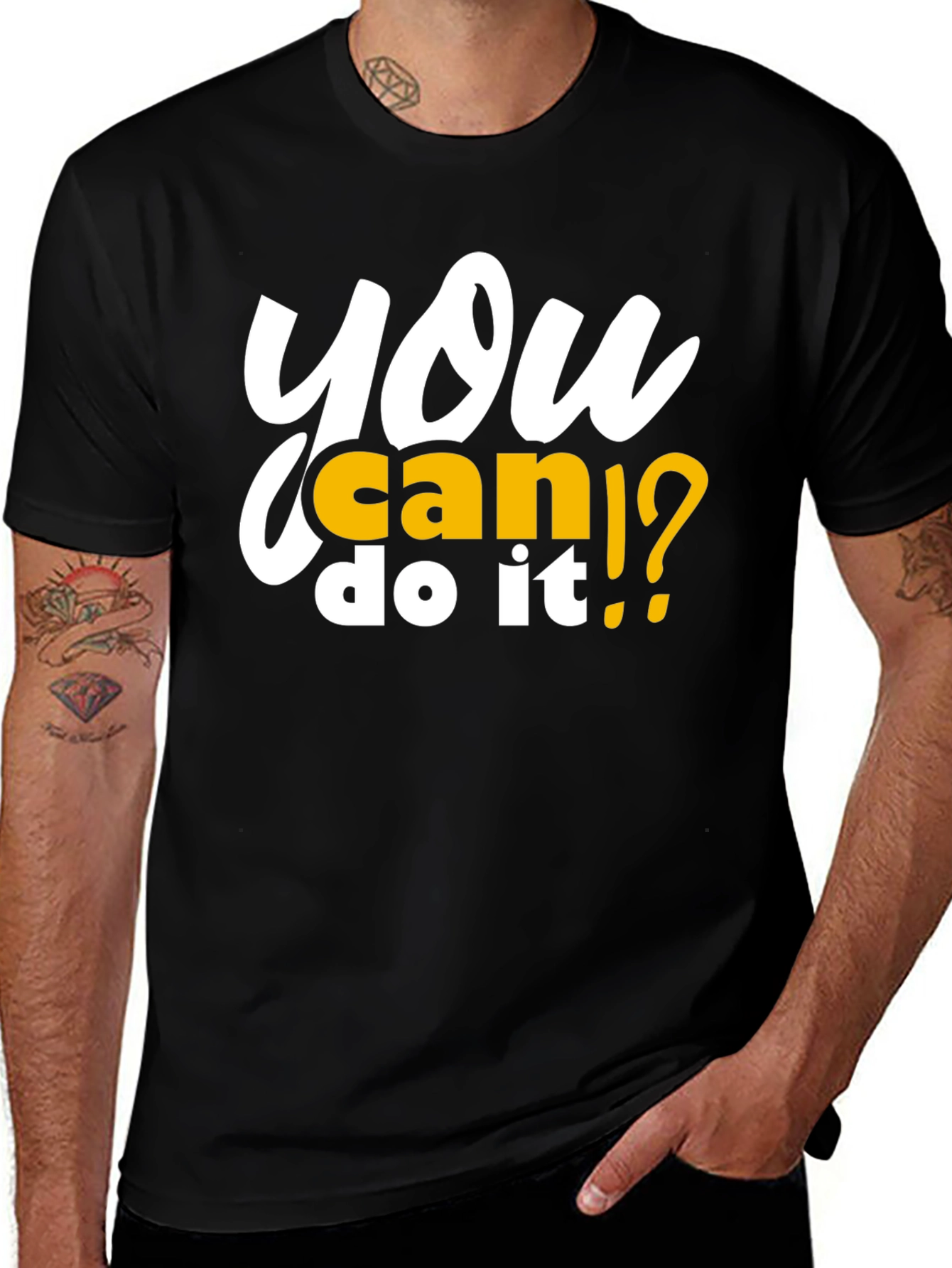 Motivational You Can Do It Black T-Shirt