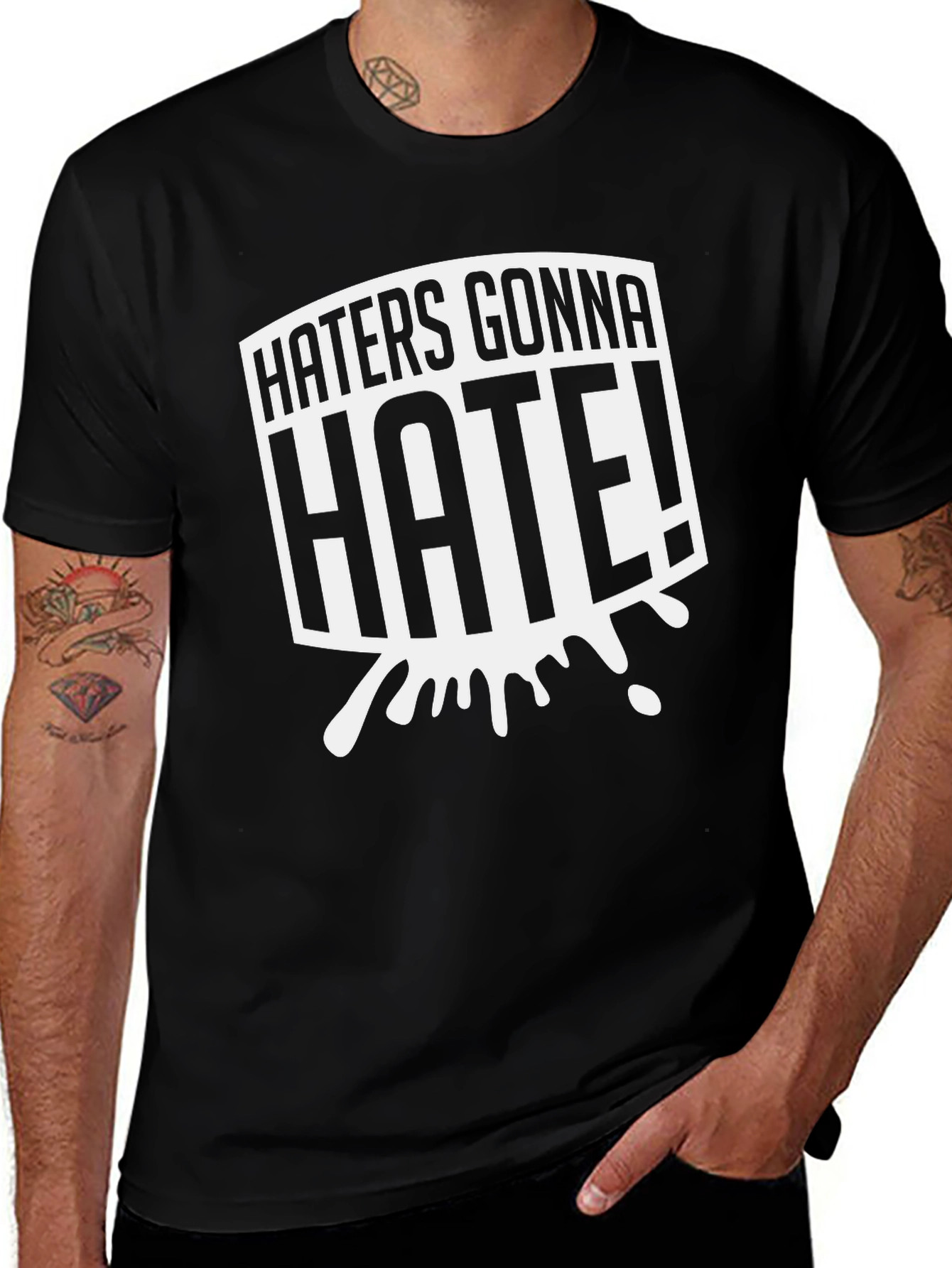 Variant 3 of Haters Gonna Hate Black Graphic Tee