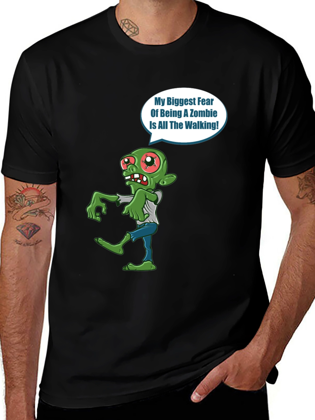 Zombie Fear Walking T-Shirt - Halloween Graphic Tee