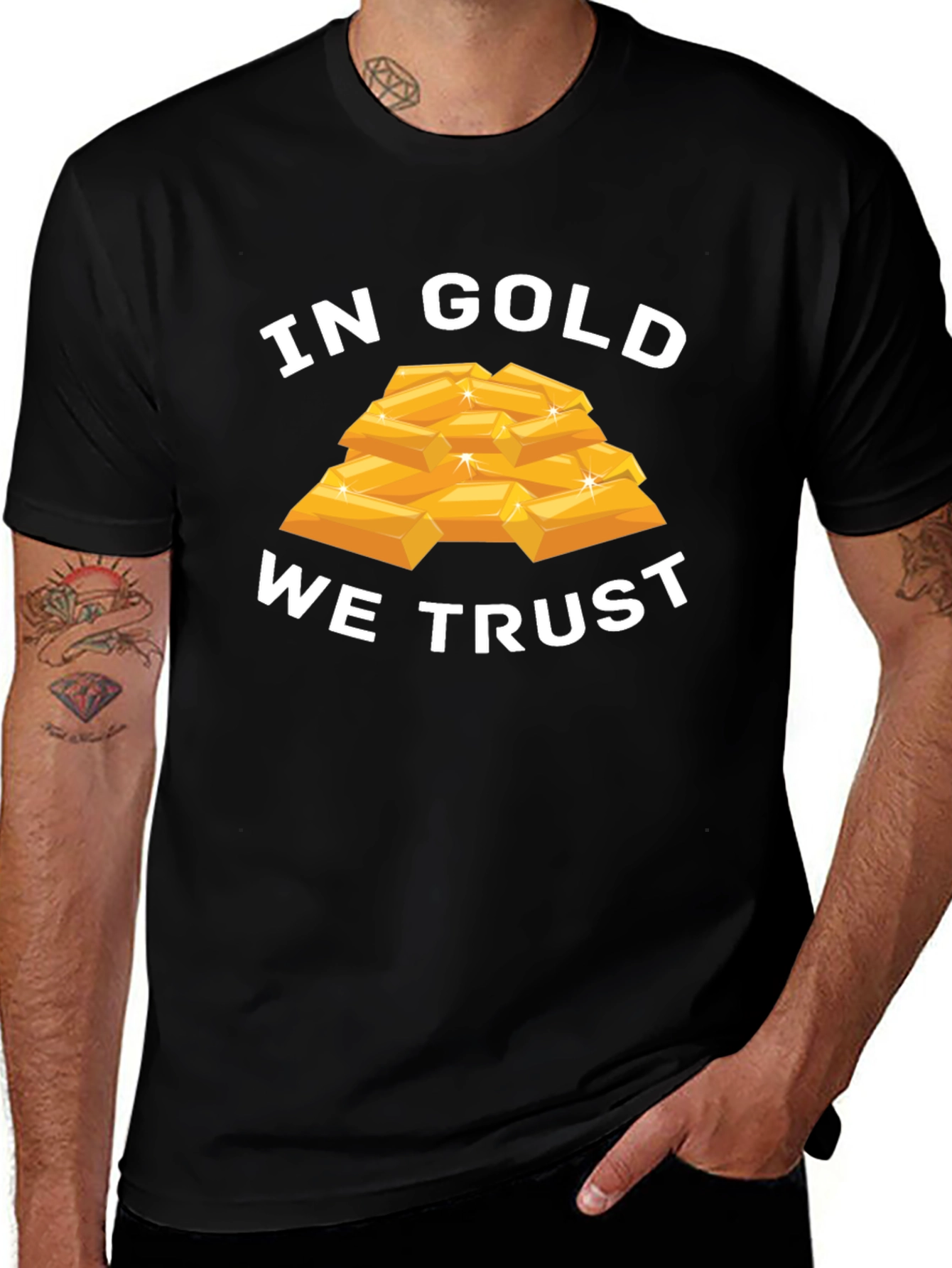 Variant 26 of In Gold We Trust Graphic Tee - Black Short Sleeve