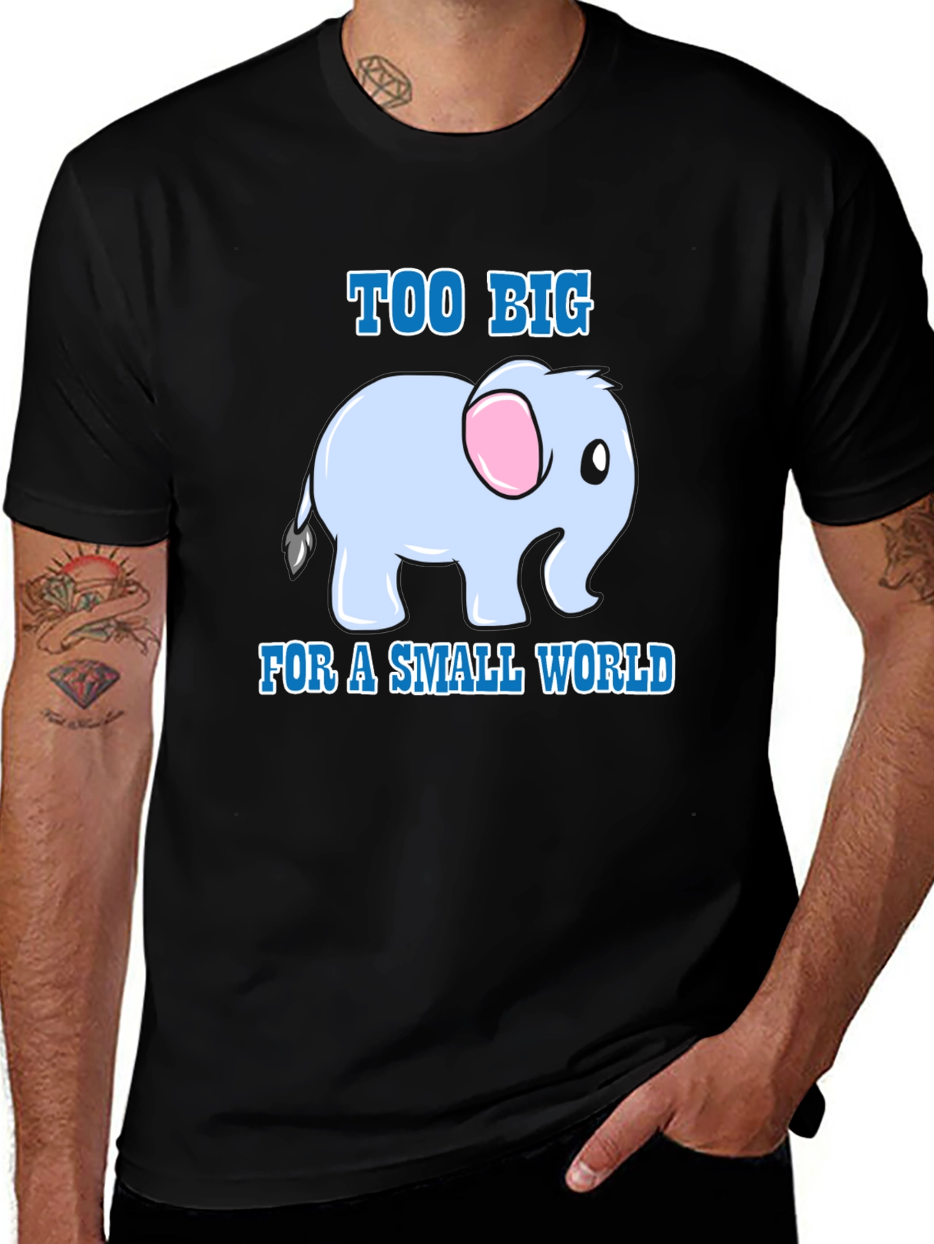 Variant 5 of Elephant Graphic Tee: Too Big For a Small World