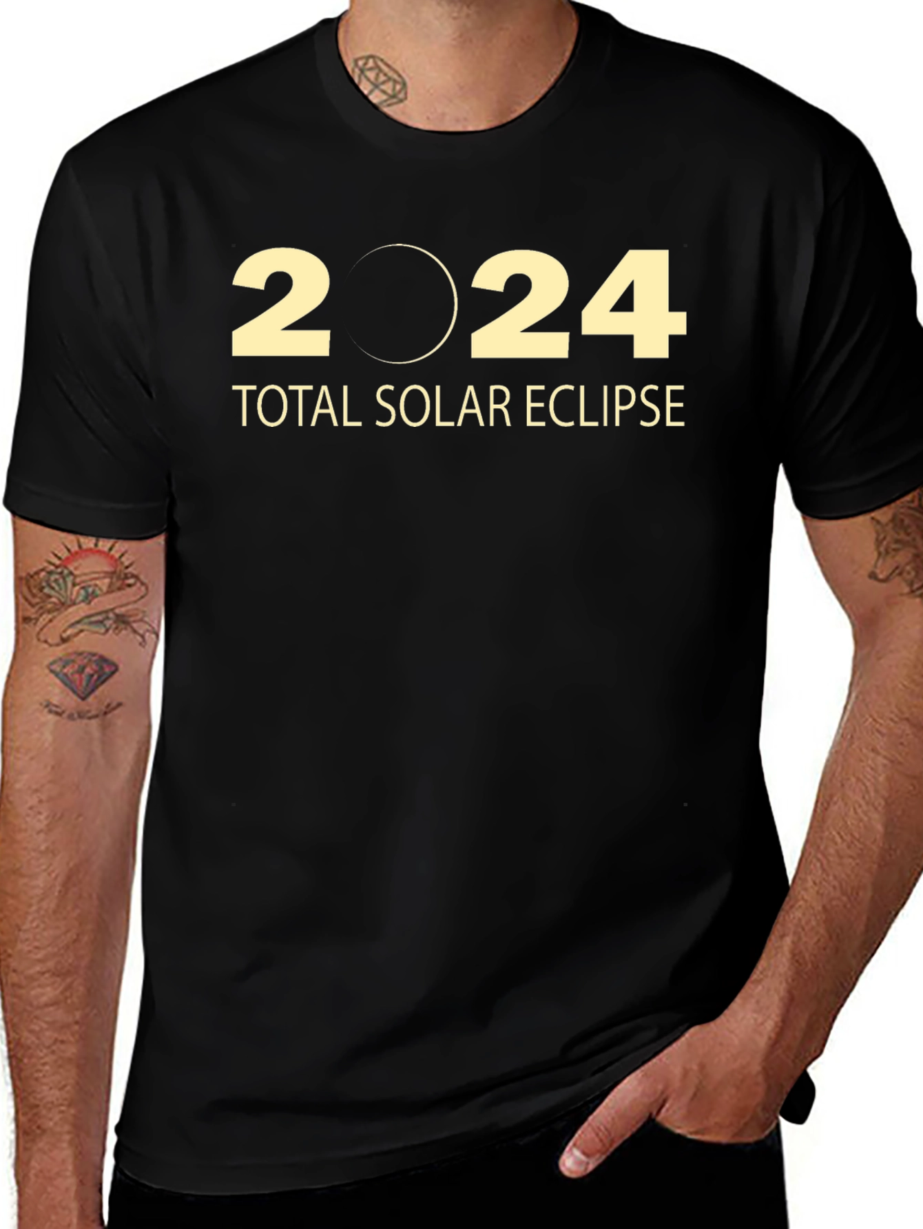 Black 2024 Total Solar Eclipse Black T-Shirt main image