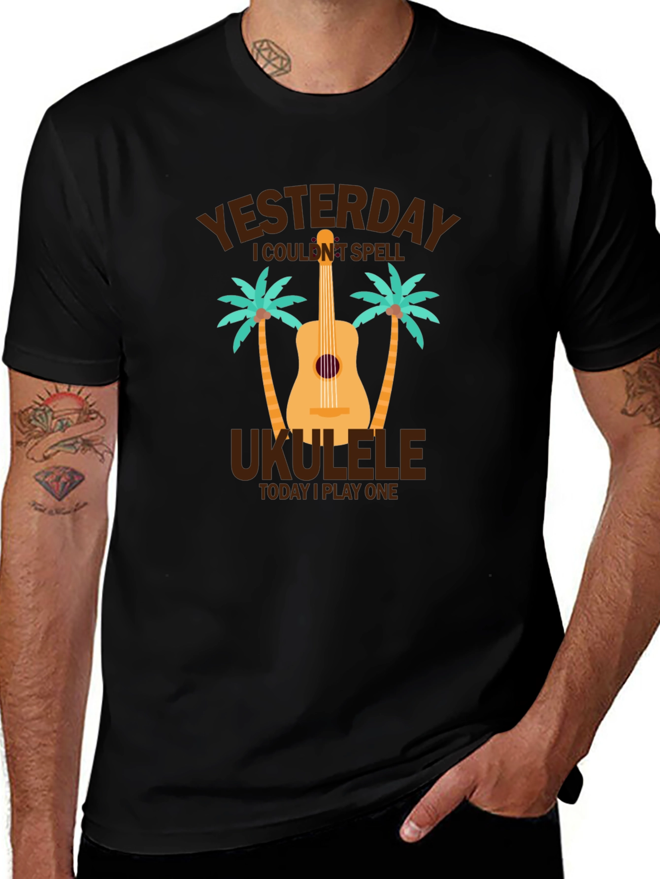 Variant 18 of Ukulele T-Shirt - Yesterday I Couldn't Spell