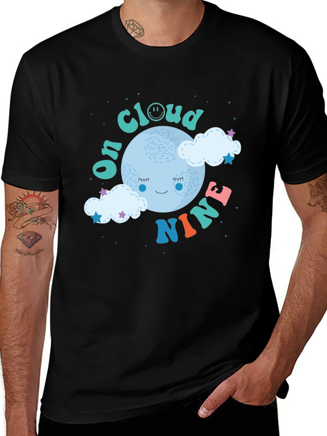 Variant 20 of On Cloud Nine T-Shirt - Black Graphic Tee