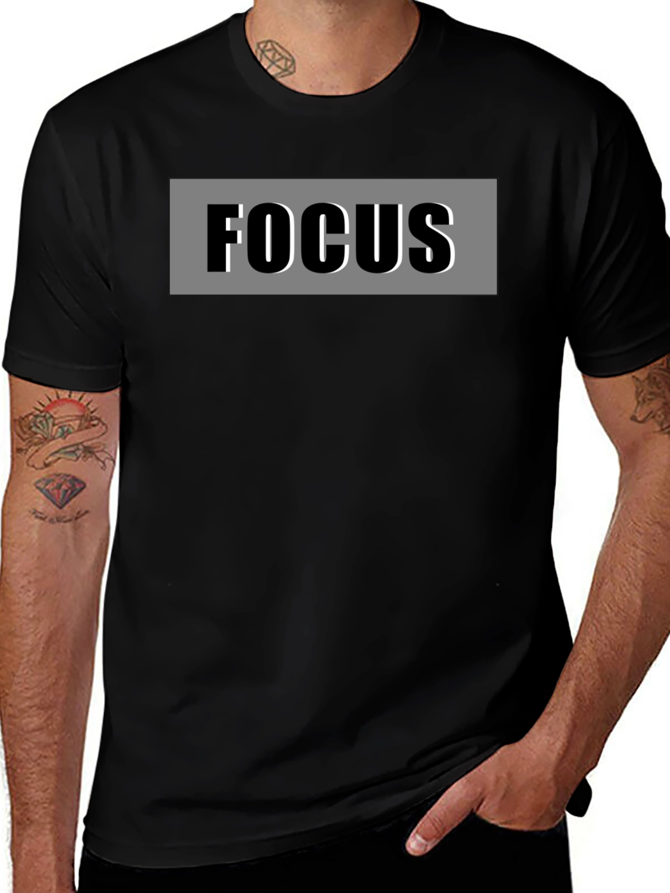 Variant 2 of Focus Graphic Print Crew Neck T-Shirt