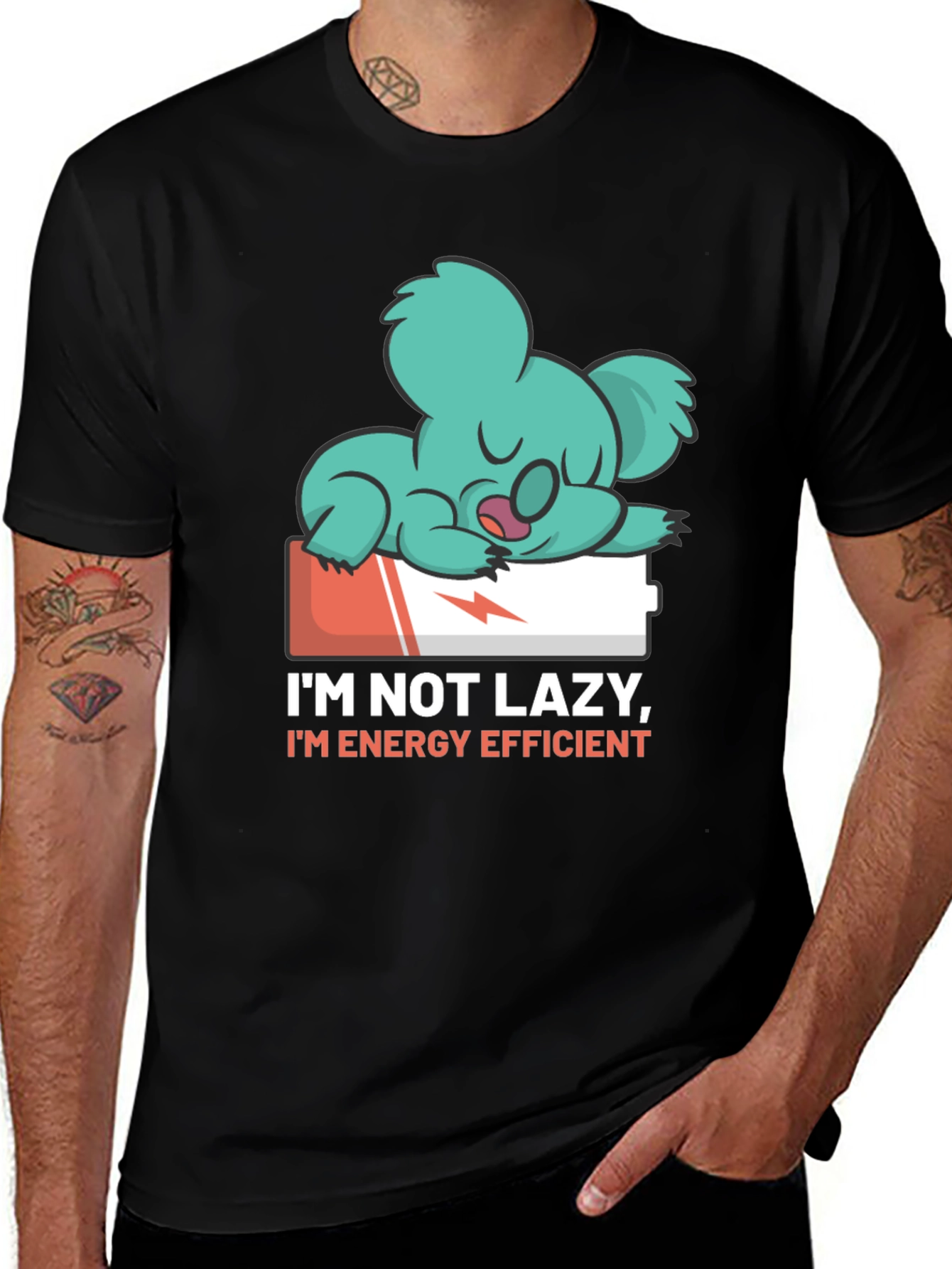 Lazy Koala Energy Efficient Black Tee