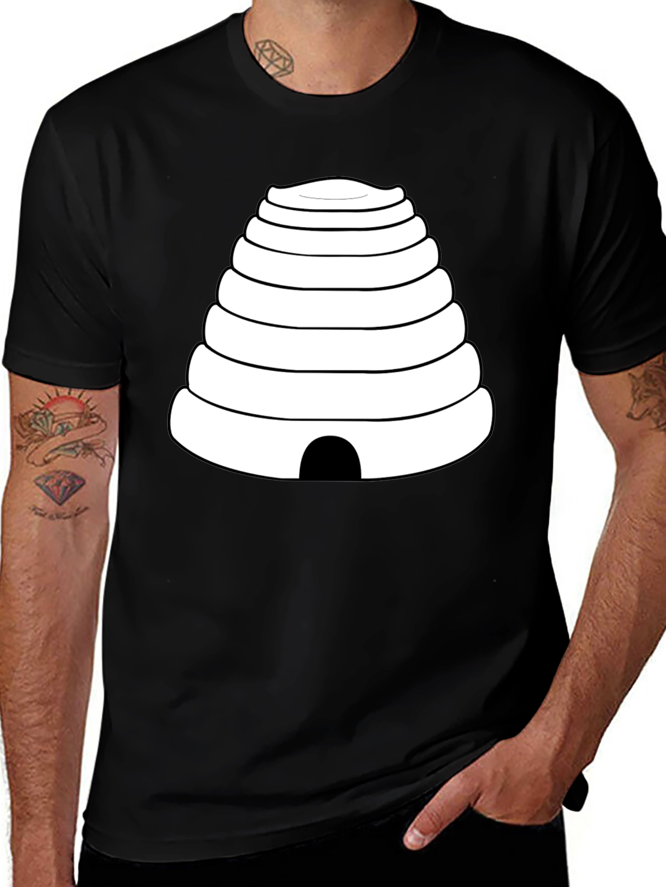 Black Beehive Graphic Tee - Unique Design T-Shirt main image