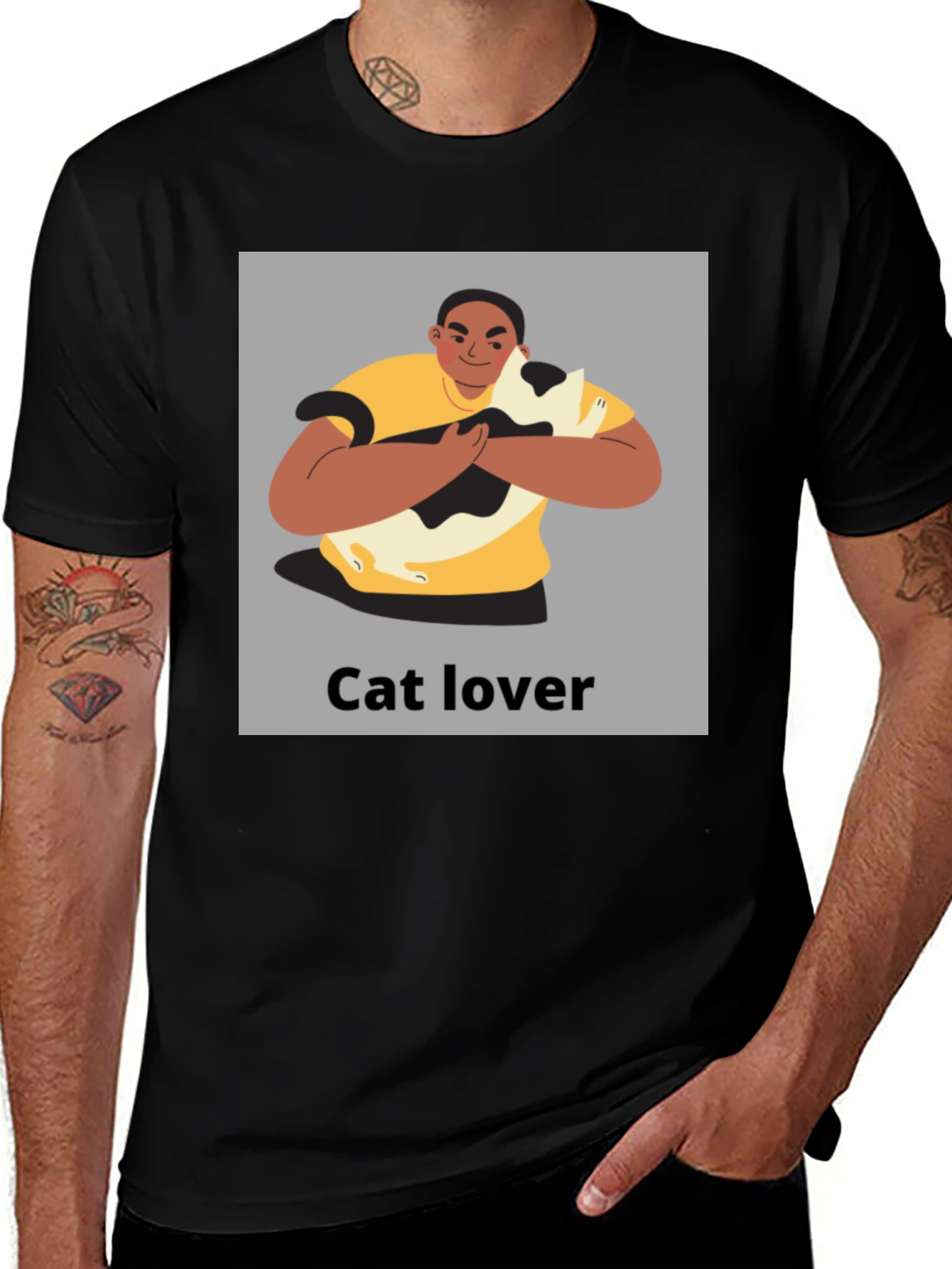 Variant 25 of Cat Lover Graphic Tee - Unisex Black T-Shirt