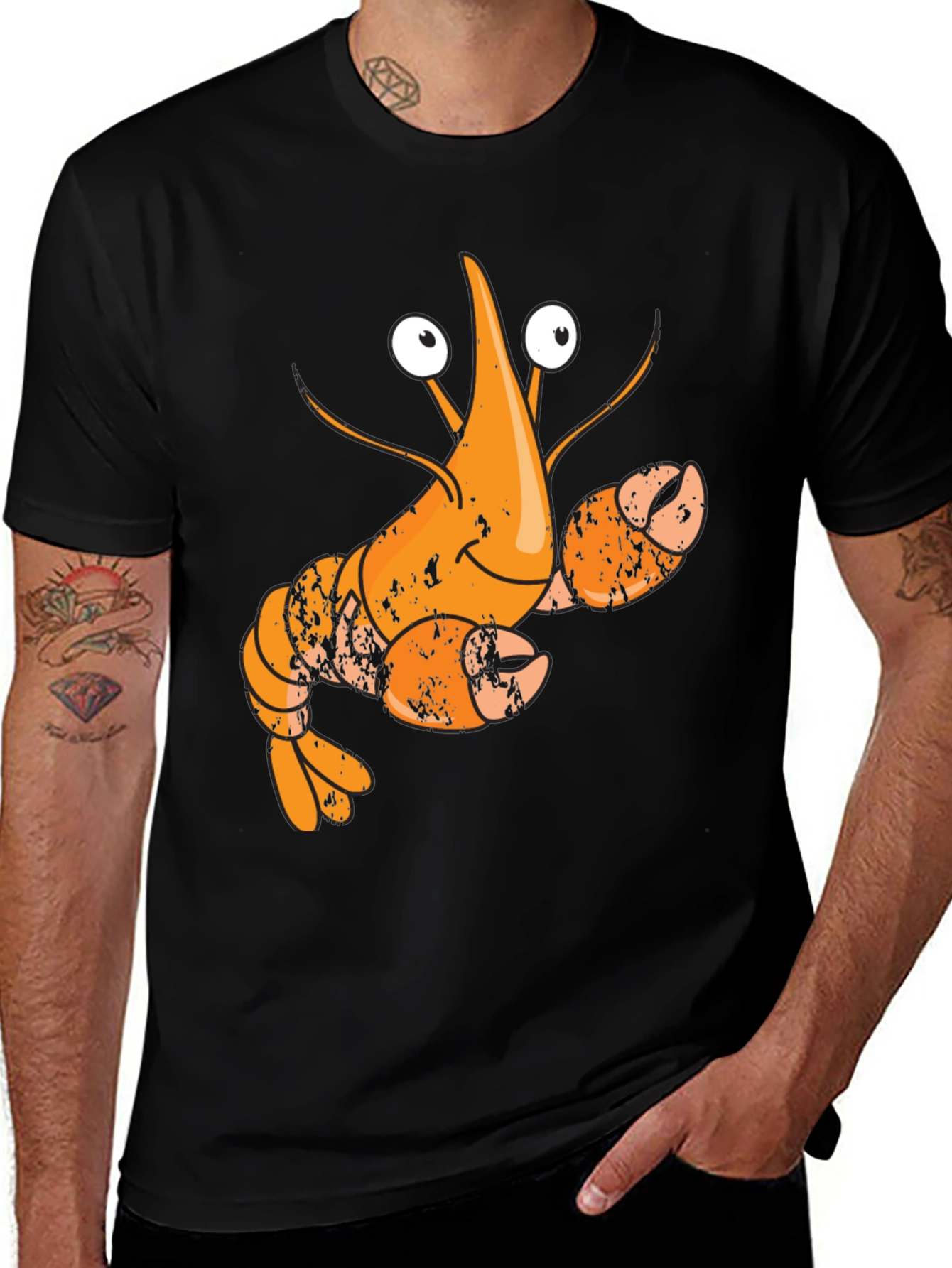 Variant 2 of Funny Cartoon Lobster Graphic Tee