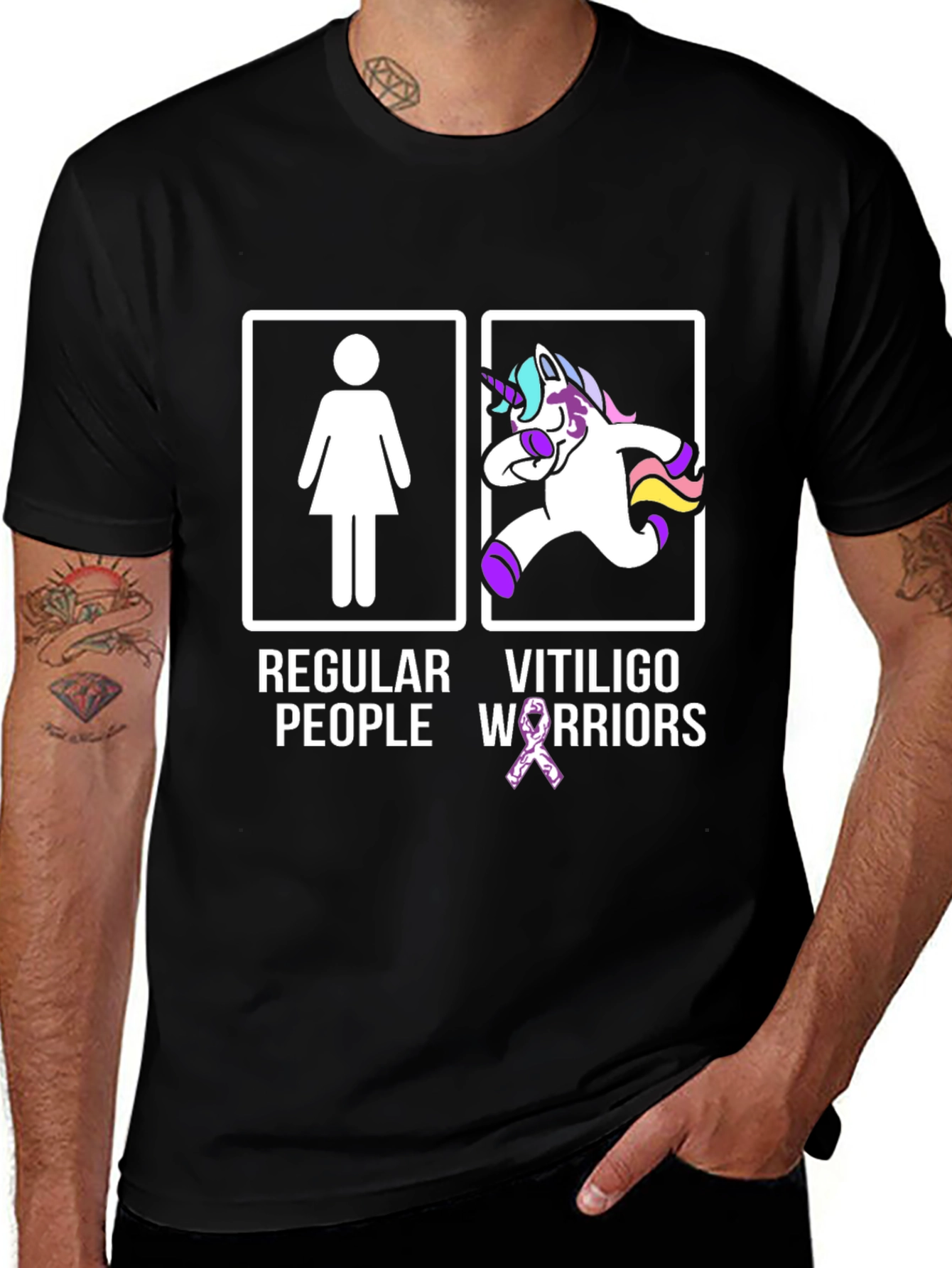 Variant 23 of Vitiligo Warriors Graphic T-Shirt