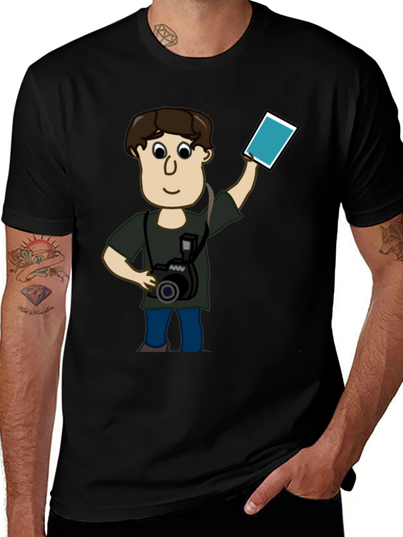 Variant 27 of Cartoon Photographer Black T-Shirt