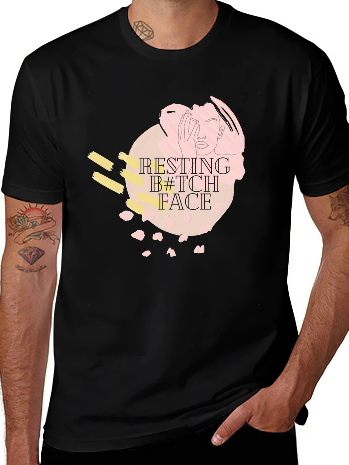 Variant 15 of Resting B*tch Face Graphic Tee - Black