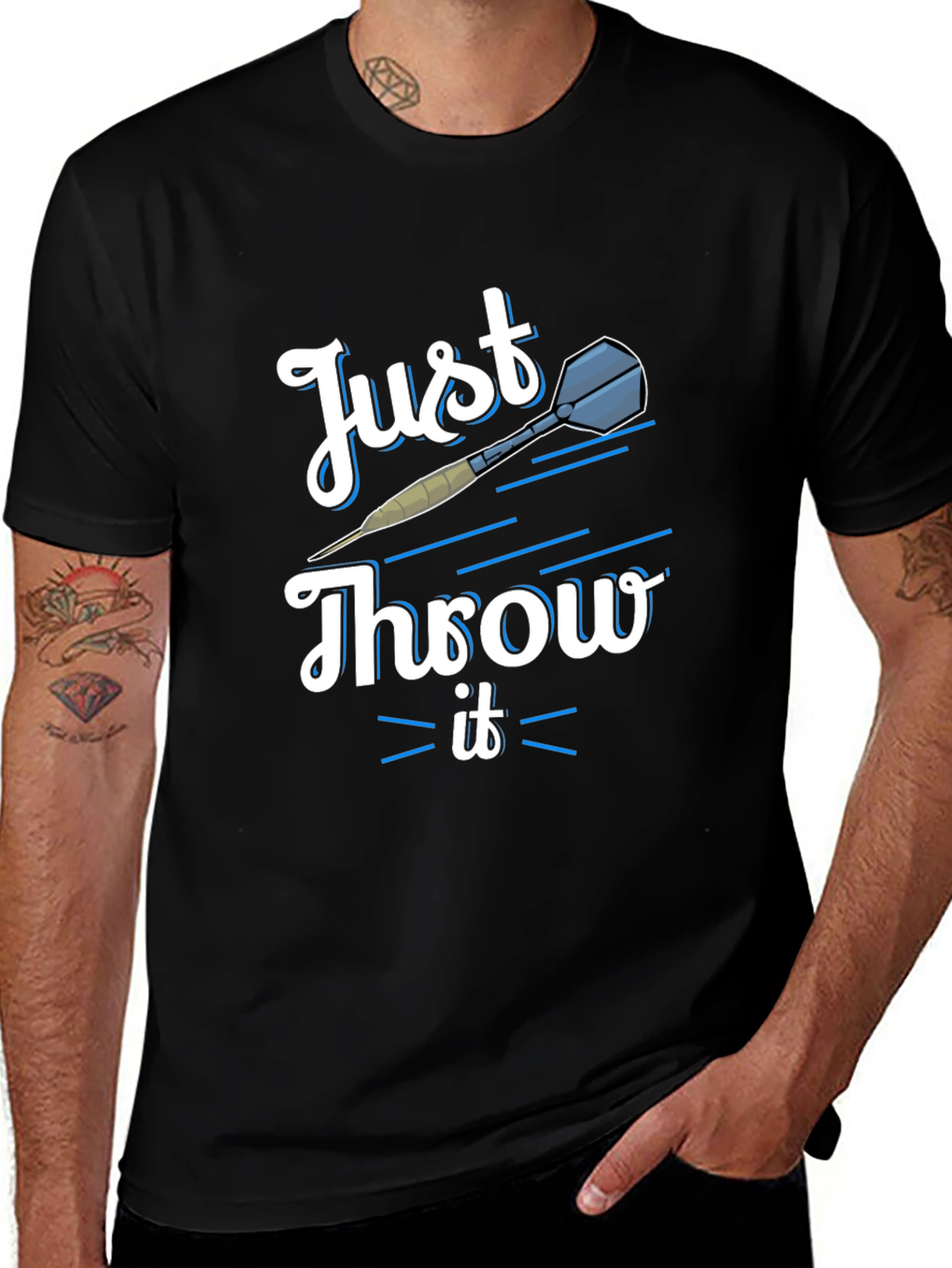 Variant 10 of Just Throw It - Novelty Dart T-Shirt